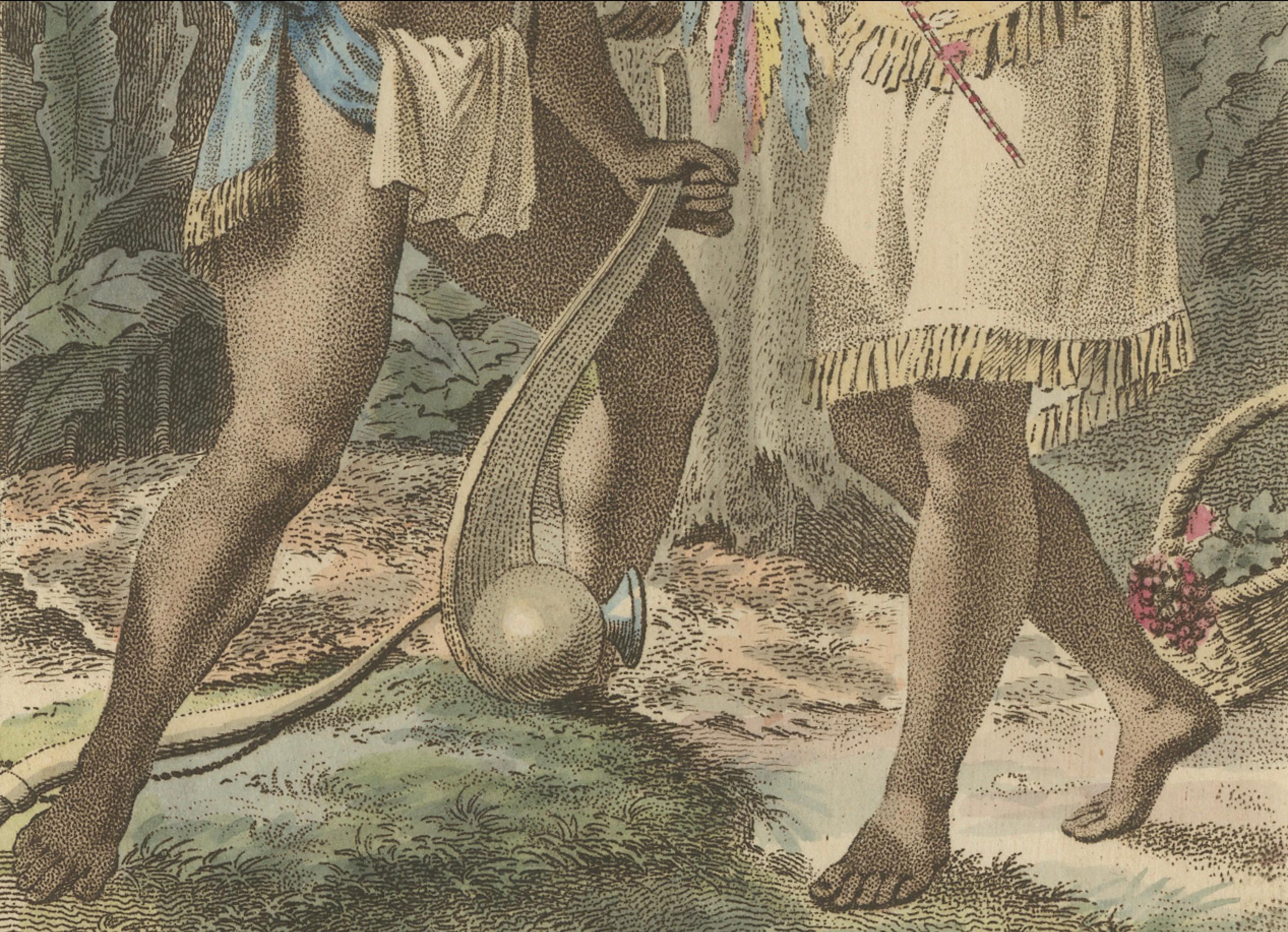 Dakota (Sioux) People – Antique Hand-Colored Ethnographic Print c.1805