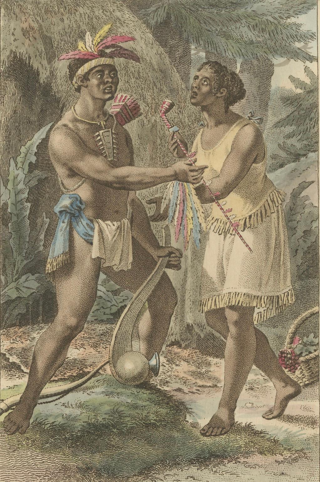 Dakota (Sioux) People – Antique Hand-Colored Ethnographic Print c.1805