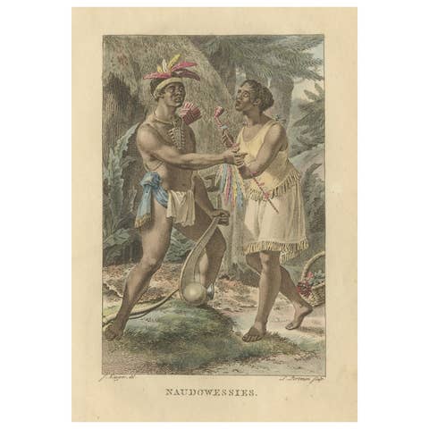 Dakota (Sioux) People – Antique Hand-Colored Ethnographic Print c.1805