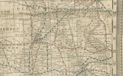 Dakota Territory Railroad Map 1888 – Rand McNally Antique Lithograph