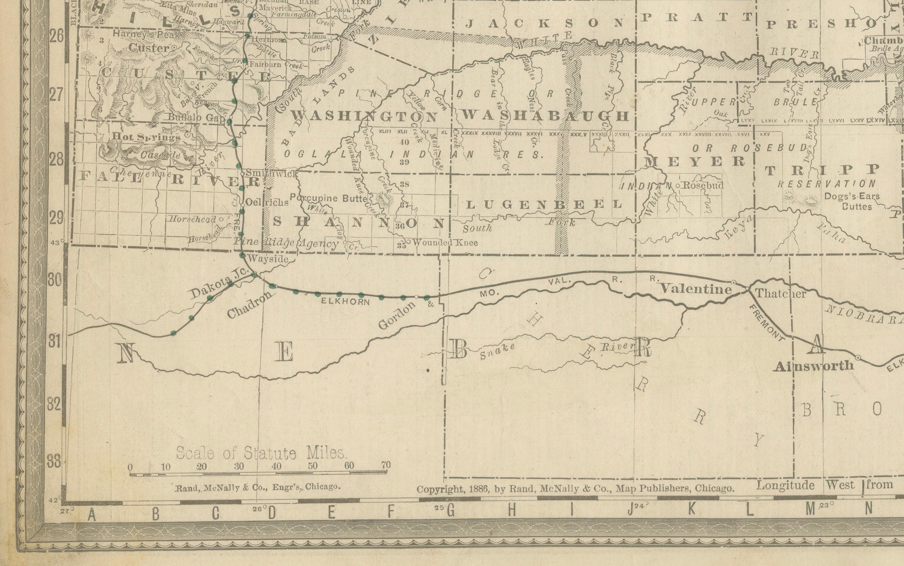 Dakota Territory Railroad Map 1888 – Rand McNally Antique Lithograph In Good Condition For Sale In Langweer, NL