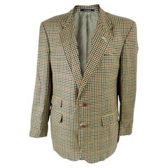 Daks of London Retro Mens Pure Wool Tweed & Suede Trim Sport Coat Blazer