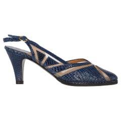 Dal Cò Vintage pointed heels in blue python skin from the 70s