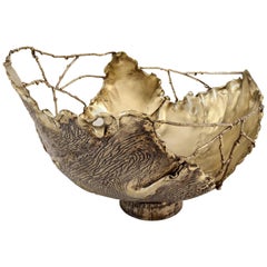 Dal Furlo "Small Bark Bowl" Cylindrical Modern Brass Bowl