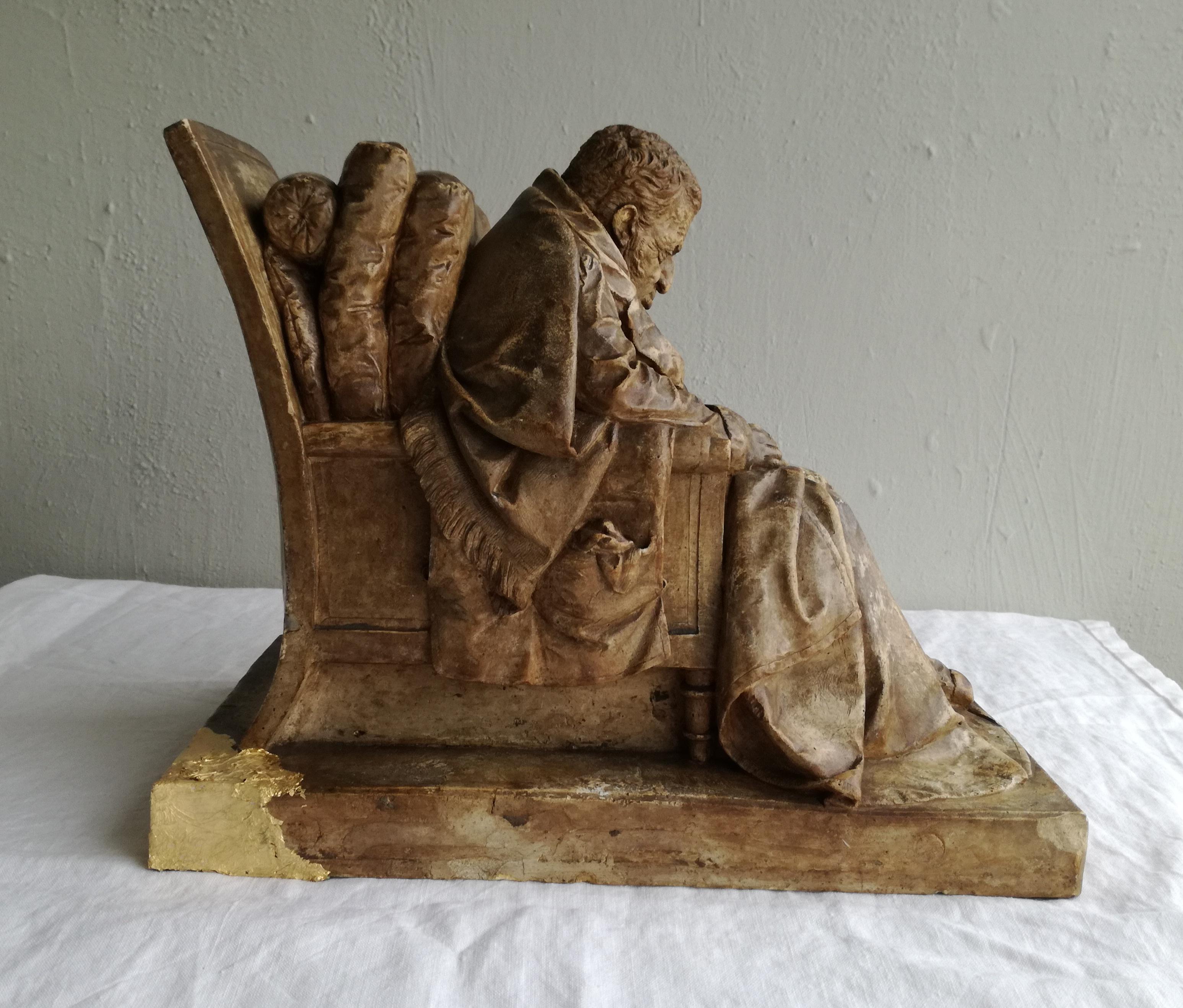 From the model of Pompeo Marchesi - Sculpture, Sitting Manly Portrait (Ariodante) - For Sale 8