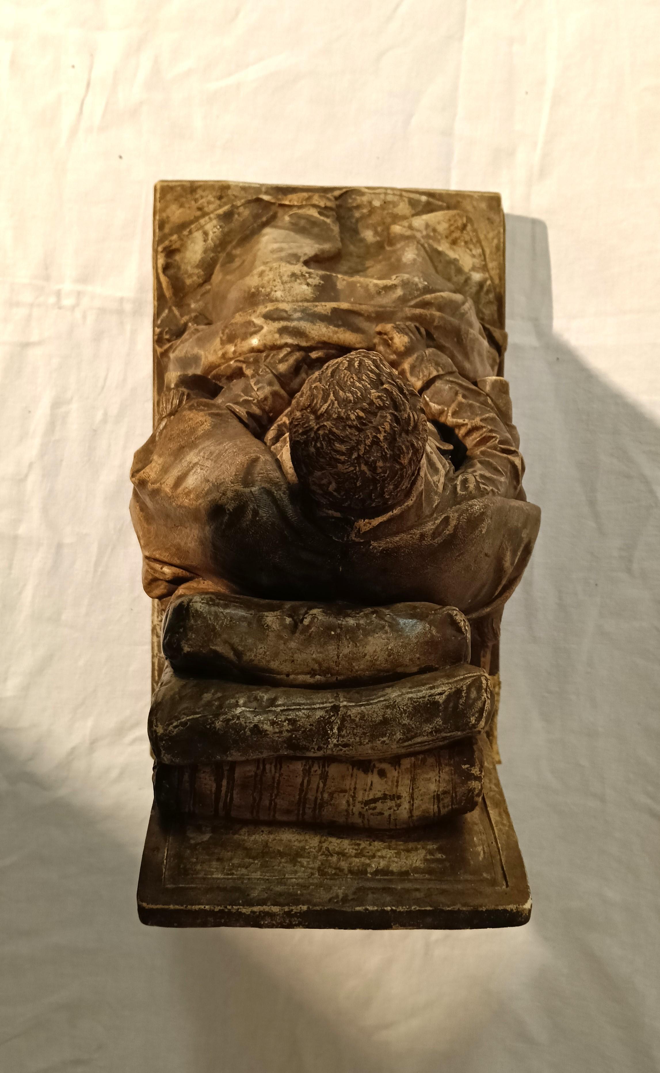 D'après le modèle de Pompeo Marchesi - Sculpture, portrait d'homme assis (Ariodante) - en vente 8