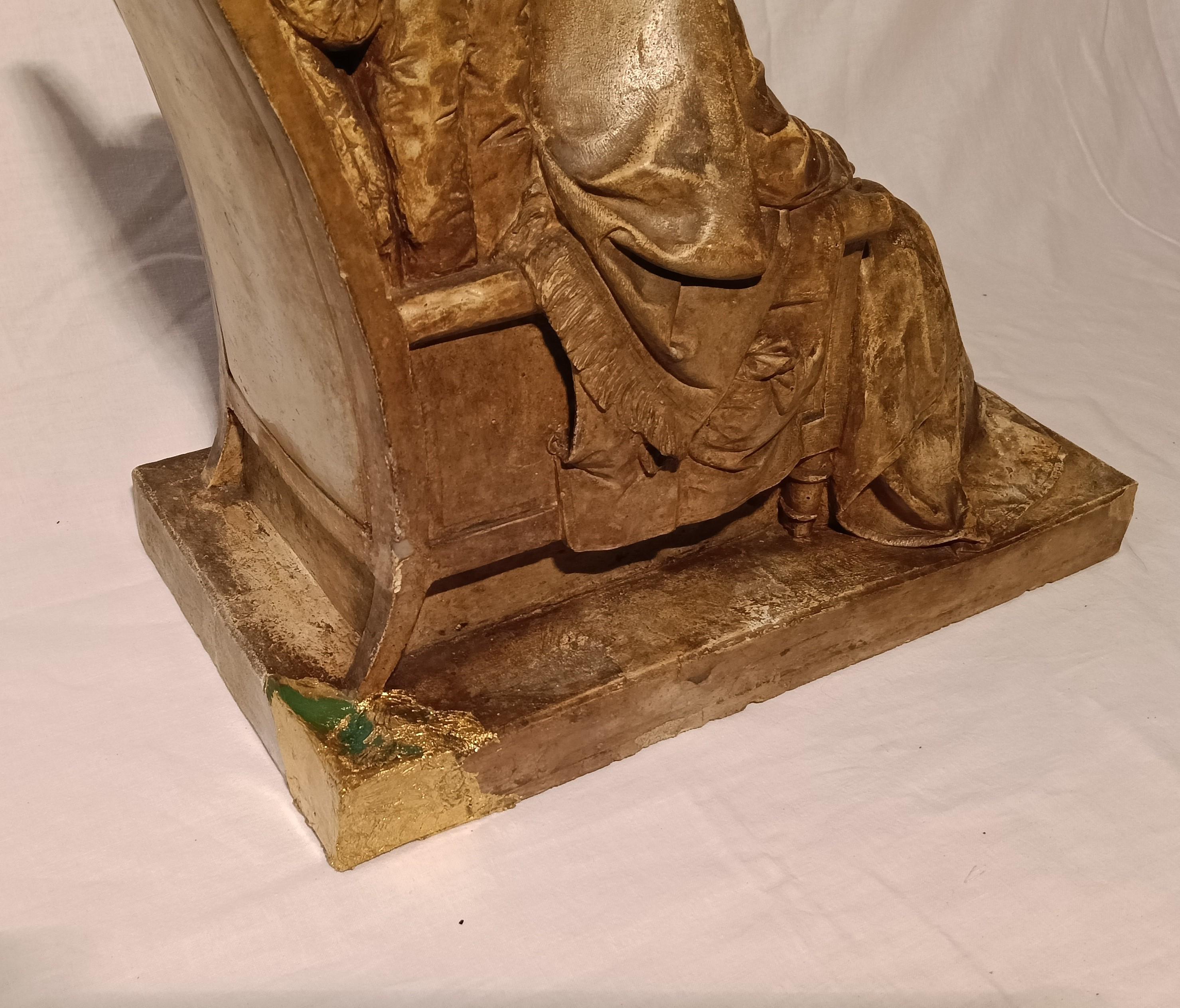 D'après le modèle de Pompeo Marchesi - Sculpture, portrait d'homme assis (Ariodante) - en vente 12
