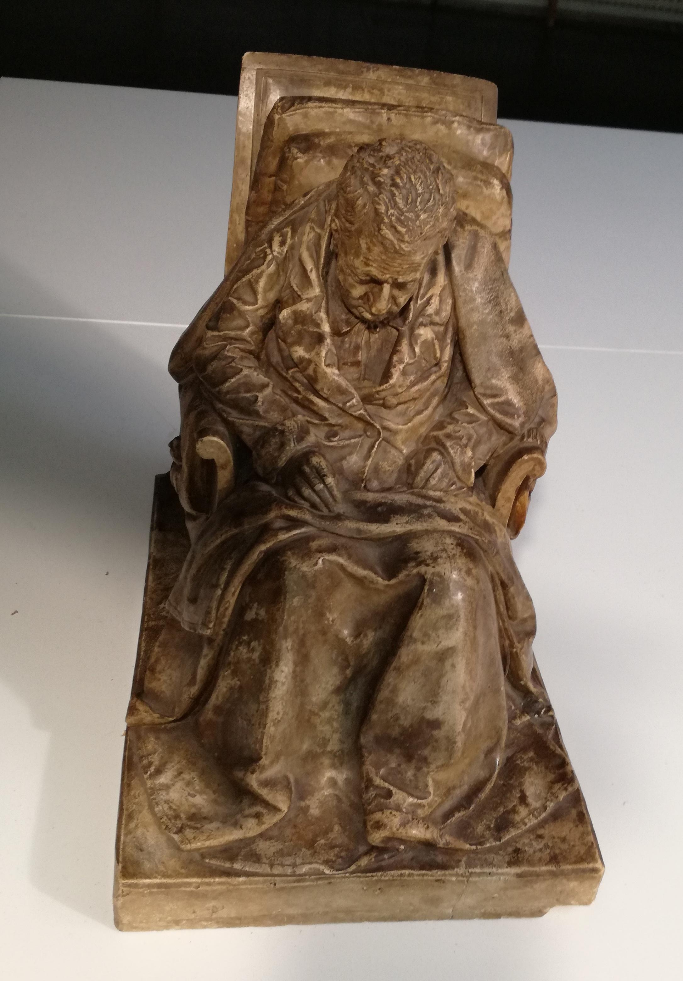 Nach dem Modell von Pompeo Marchesi - Skulptur, Sitzendes Männerporträt (Ariodante) - (European) im Angebot