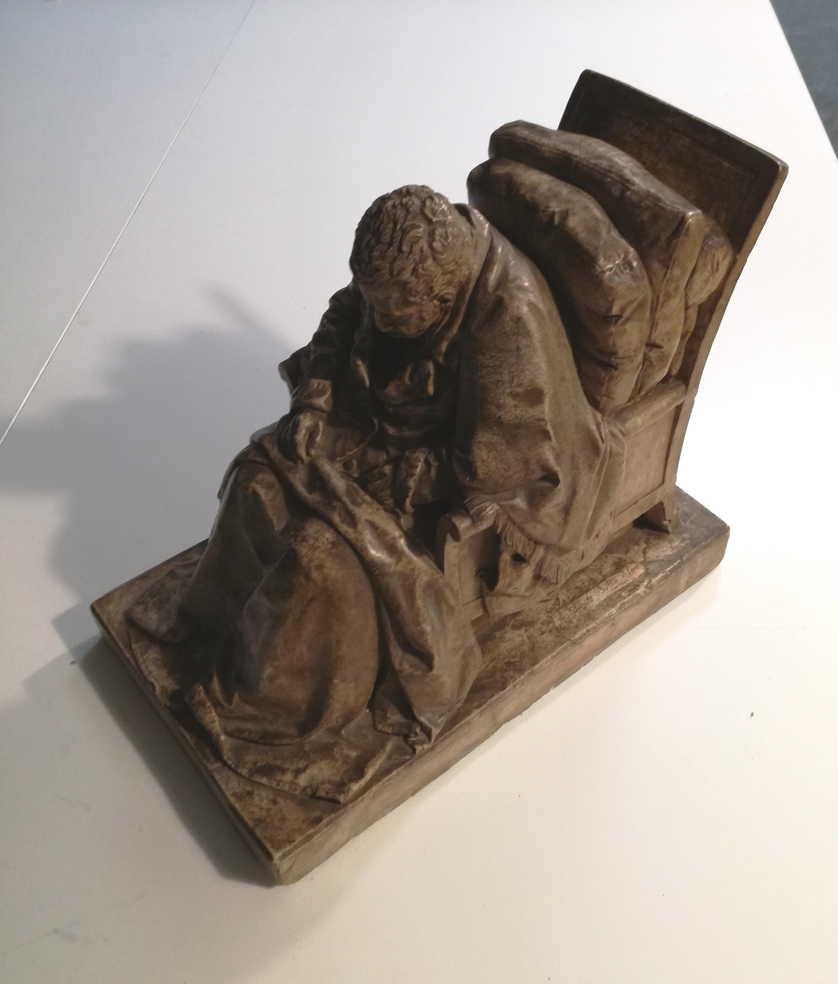 Nach dem Modell von Pompeo Marchesi - Skulptur, Sitzendes Männerporträt (Ariodante) - im Angebot 1