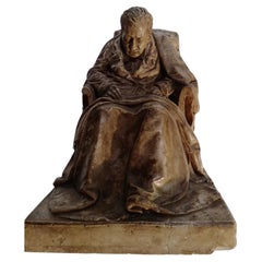 D'après le modèle de Pompeo Marchesi - Sculpture, portrait d'homme assis (Ariodante) -
