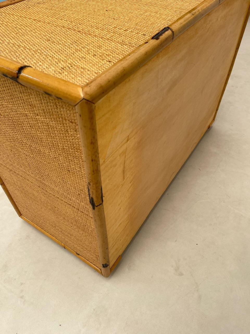 Dal Vera Bamboo and Wicker/Rattan Chest of Drawers, Italy 1960s For Sale 6