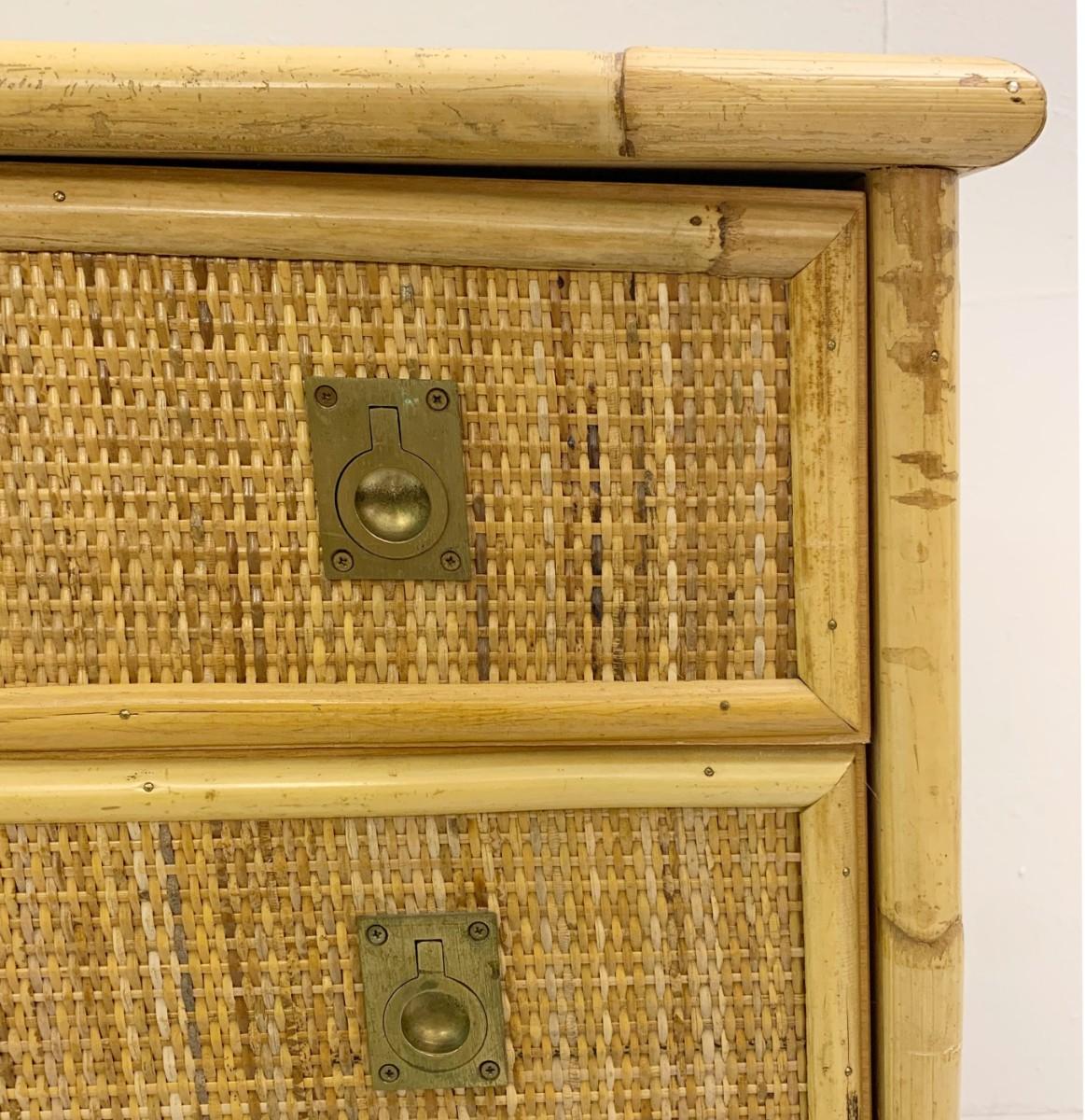 bamboo rattan chest of drawers