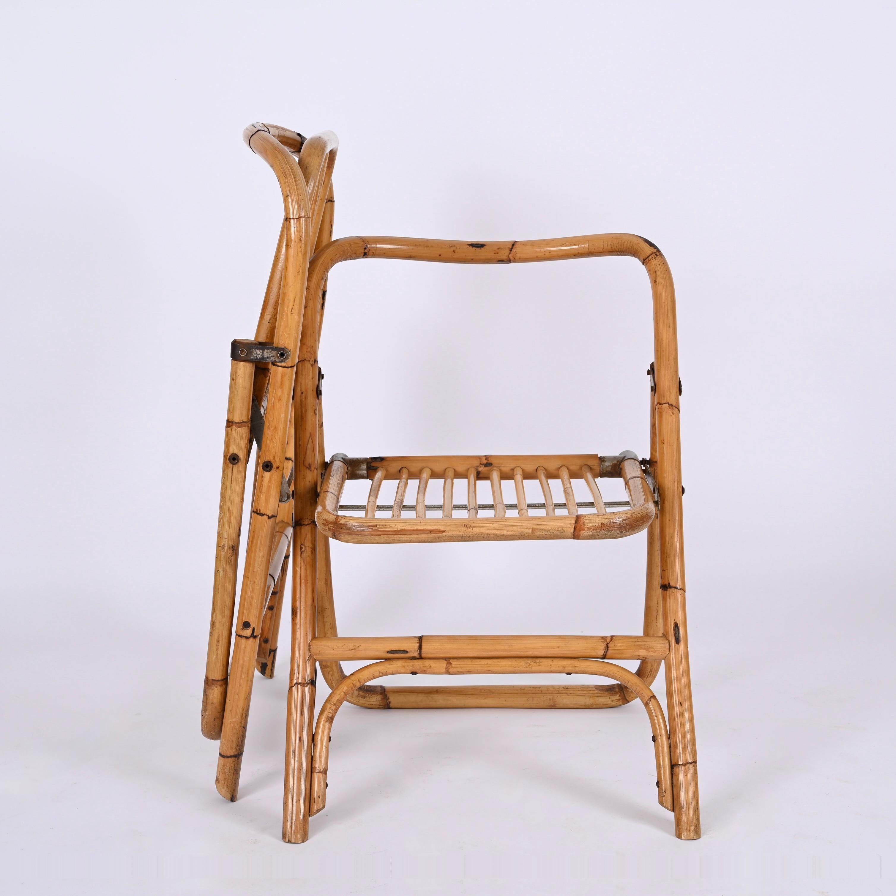 Dal Vera Bamboo Folding Chairs, Italy, 1960s For Sale 2