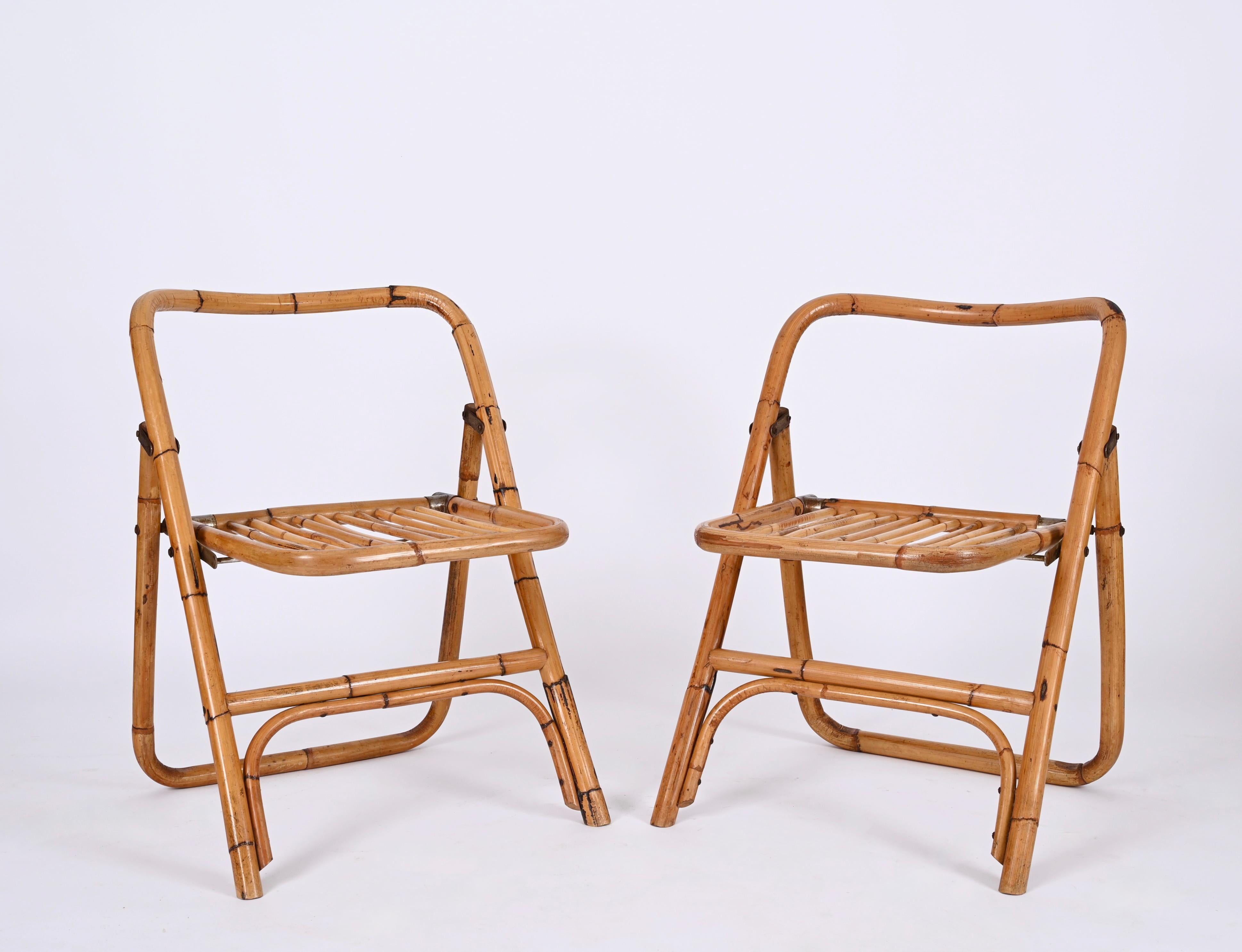 Dal Vera Bamboo Folding Chairs, Italy, 1960s For Sale 3