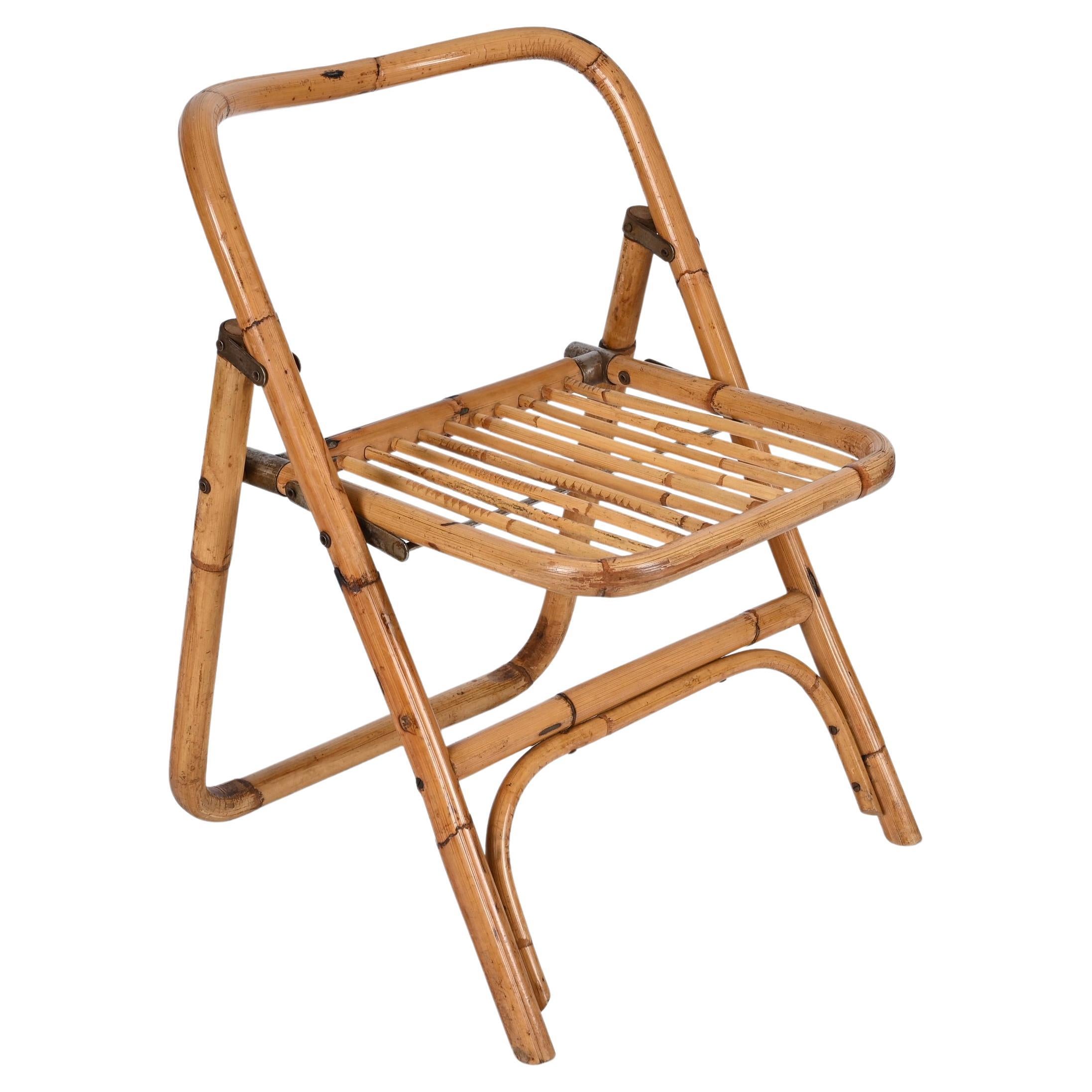 Dal Vera Bamboo Folding Chairs, Italy, 1960s For Sale