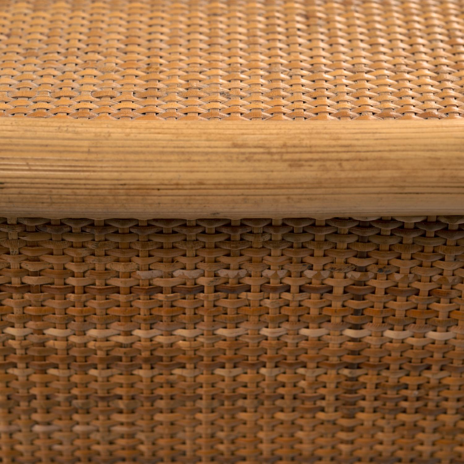 Dal Vera bamboo rattan desk with brass hinges, French Riviera style, Italy, 1970 For Sale 6