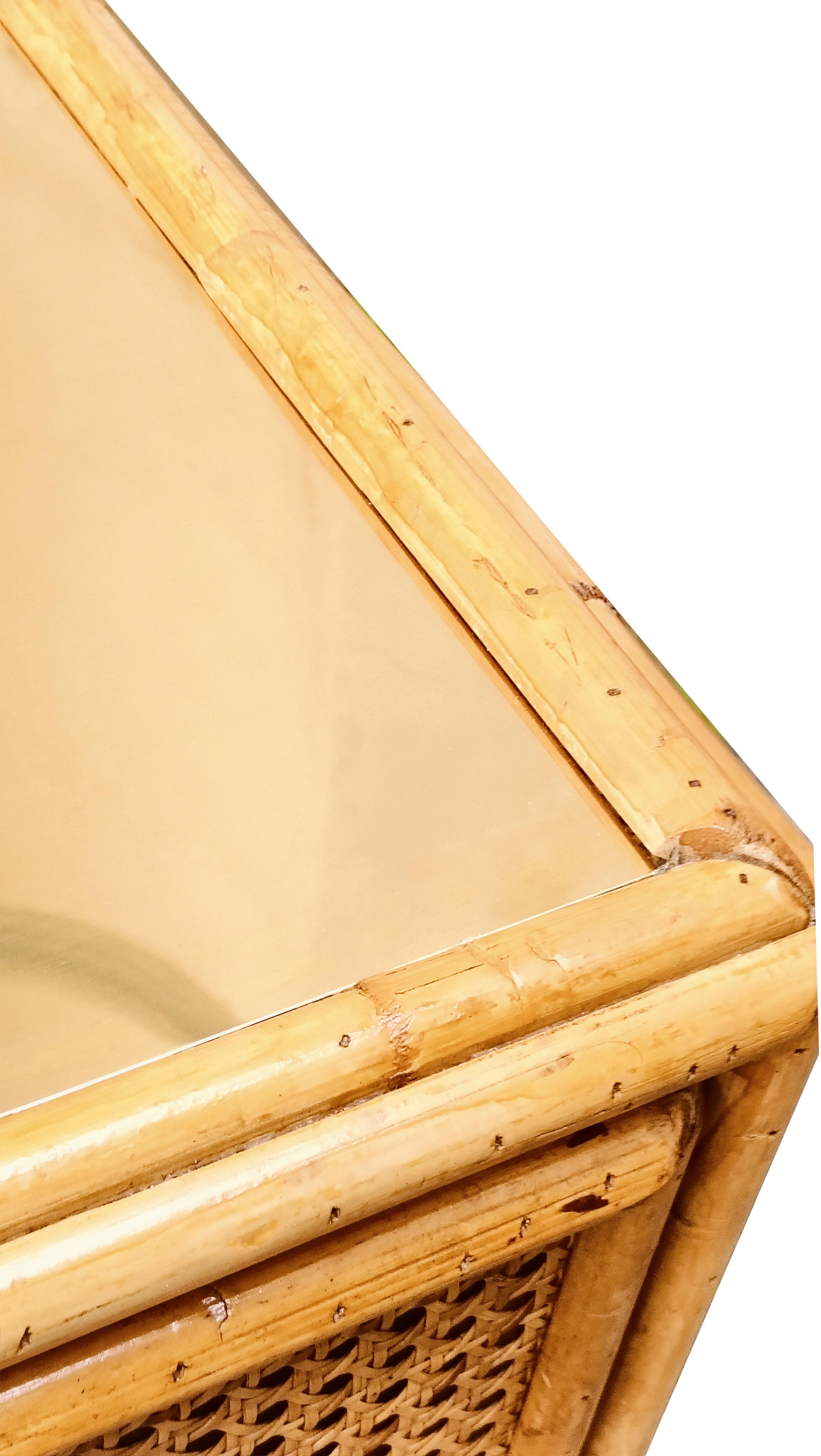 Dal Vera Kommode aus Rattan und Messing, Italien 1970er im Angebot 2