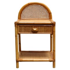 Dal Vera Nachttisch oder Couchtisch aus Bambus und Rattan, Italien 1960er Jahre