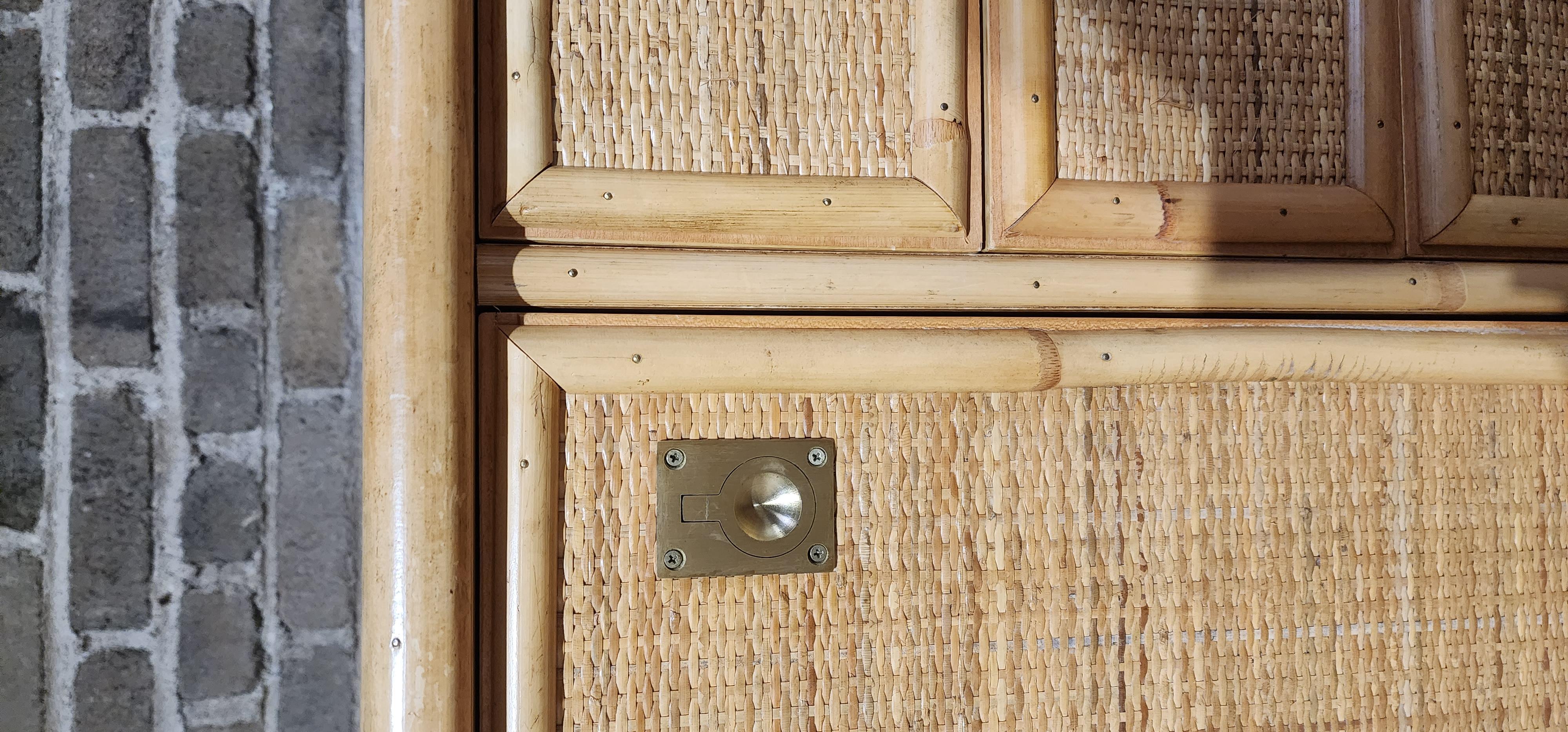 Dal Vera Credenza, Bamboo & Rattan, Made in Italy, 1970s finales del siglo XX en venta