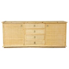 Dal Vera Credenza, Bamboo & Rattan, Made in Italy, 1970s