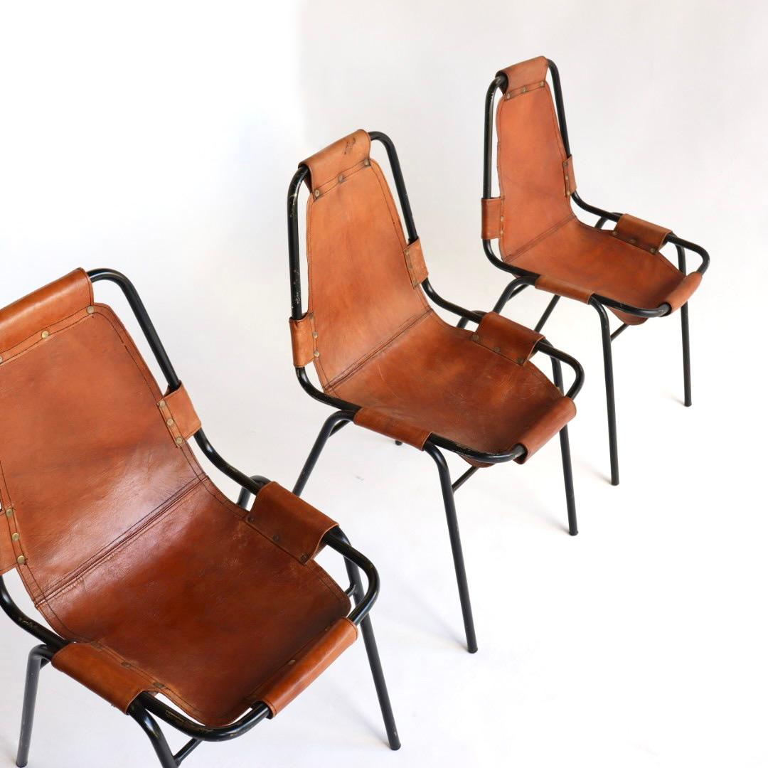 French Dal Vera 'Les Arcs' Chairs Selected by Charlotte Perriand, France, 1960s
