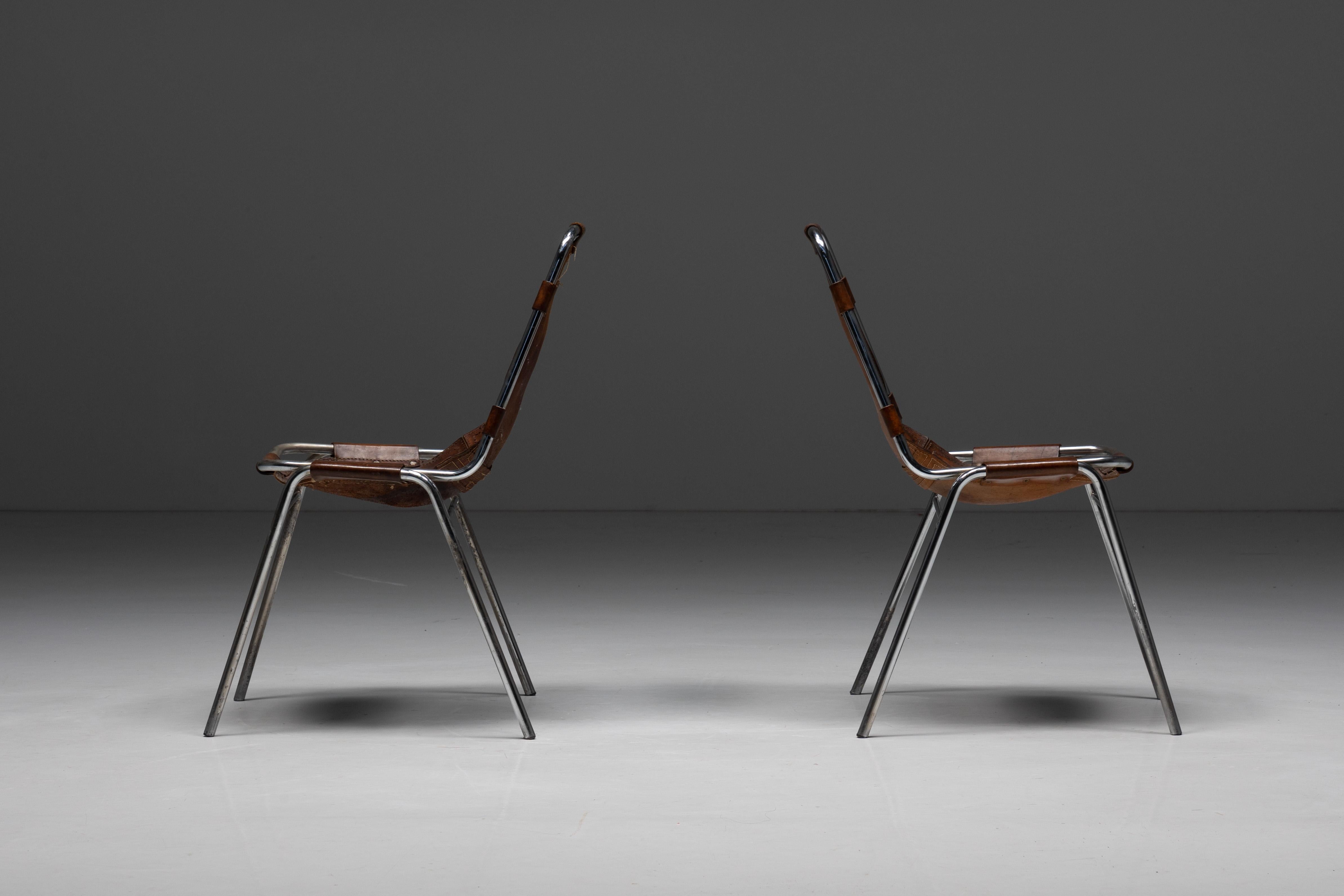 Mid-Century Modern Dal Vera 'Les Arcs' Chairs Selected by Charlotte Perriand, France, 1970s