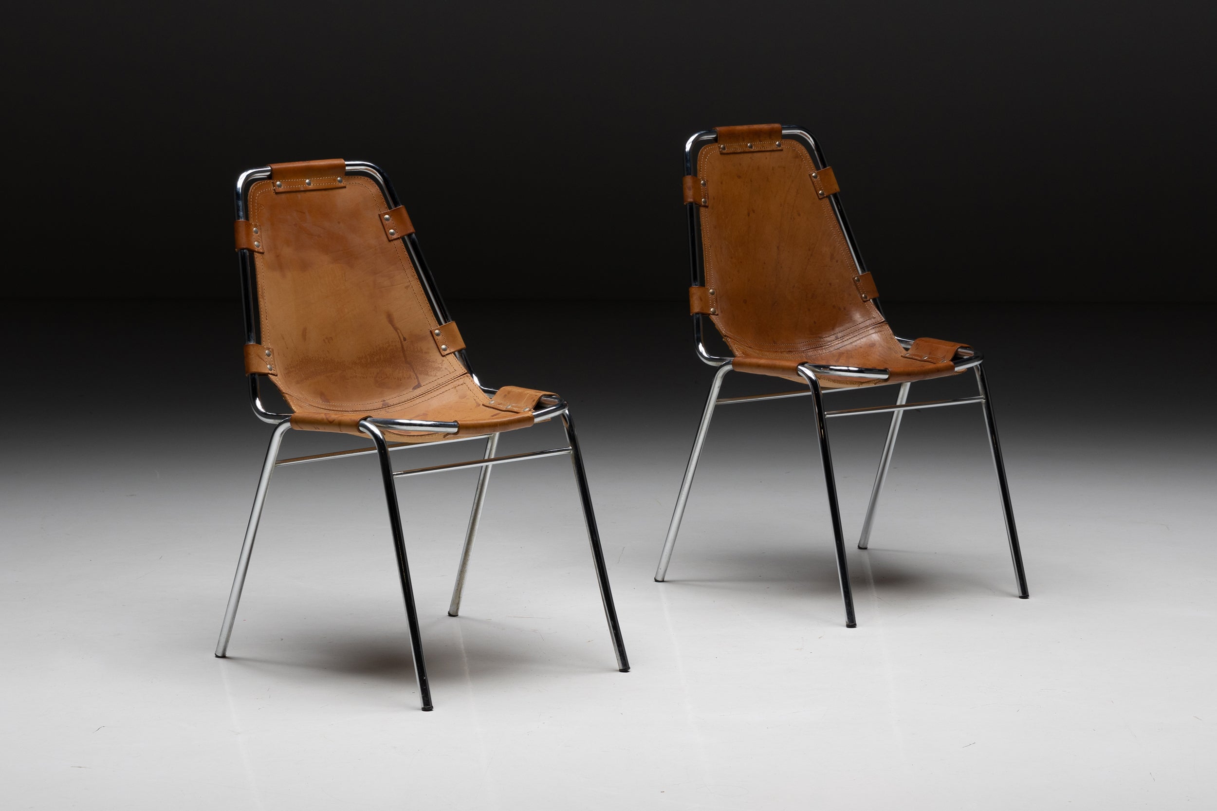 Dal Vera 'Les Arcs' Chairs, Selected by Charlotte Perriand, France, 1970s