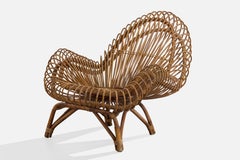 Dal Vera, Lounge Chair, Bamboo, Rattan, Italy, 1960s