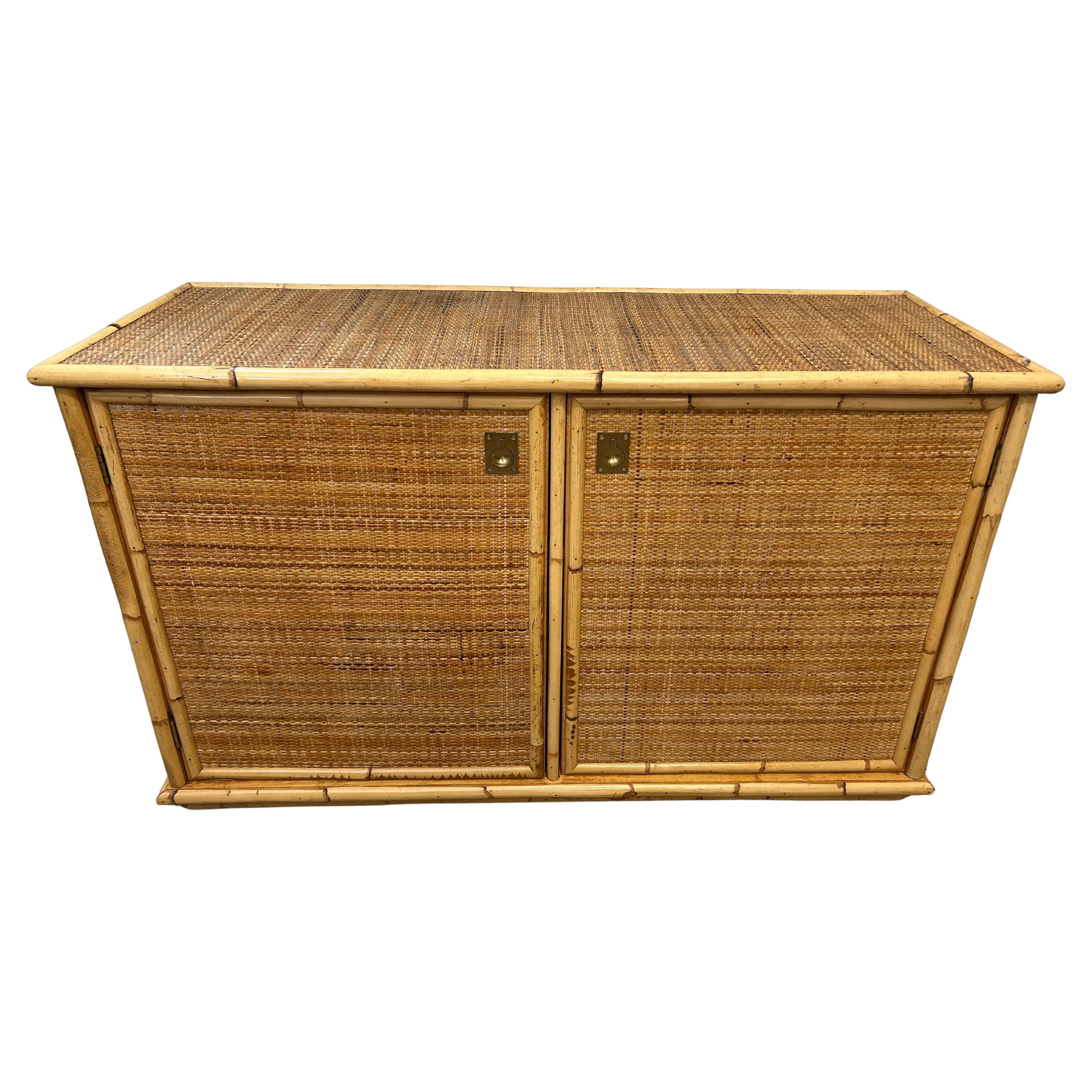 Buffet Vera, bambou et rotin, Italie, début des années 80