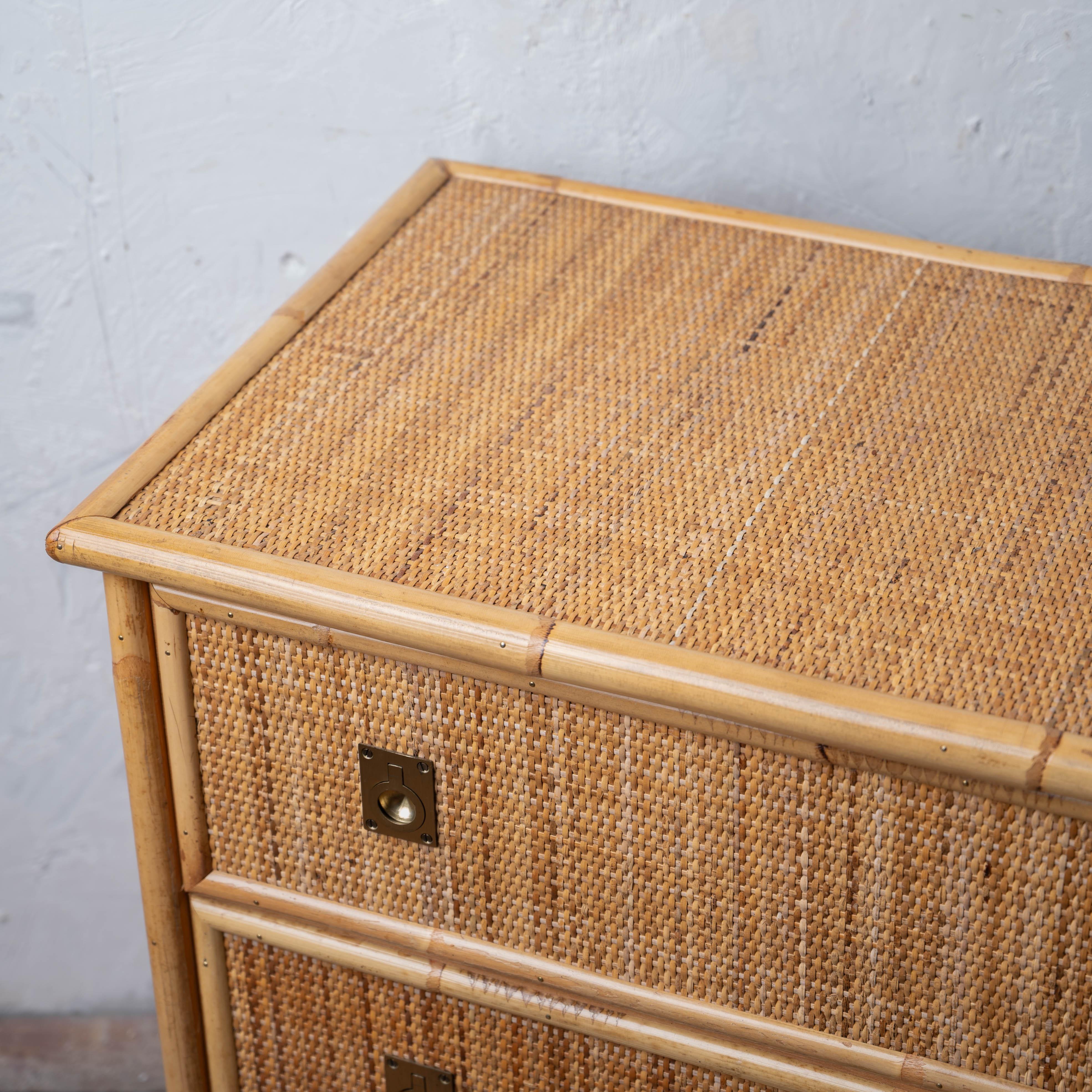 Dal Vera Woven Rattan Dresser, 1970s (Gewebt) im Angebot