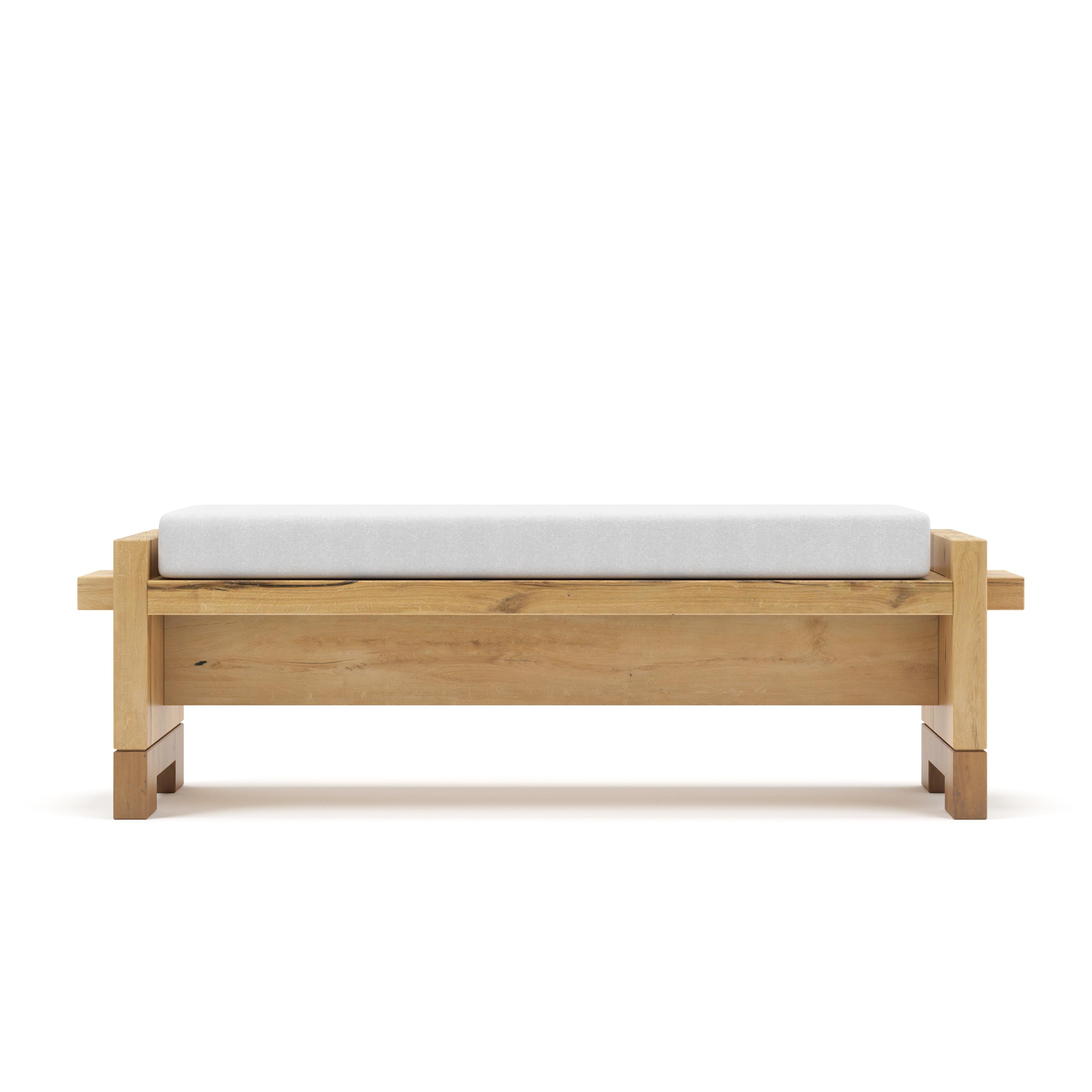 Experience the beauty of nature in your bedroom with the Dala-Bedroom Bench. Crafted from massive oak, this bench showcases the beauty of wood connections to bring a peaceful, serene atmosphere to your space. Enjoy the timeless elegance of the