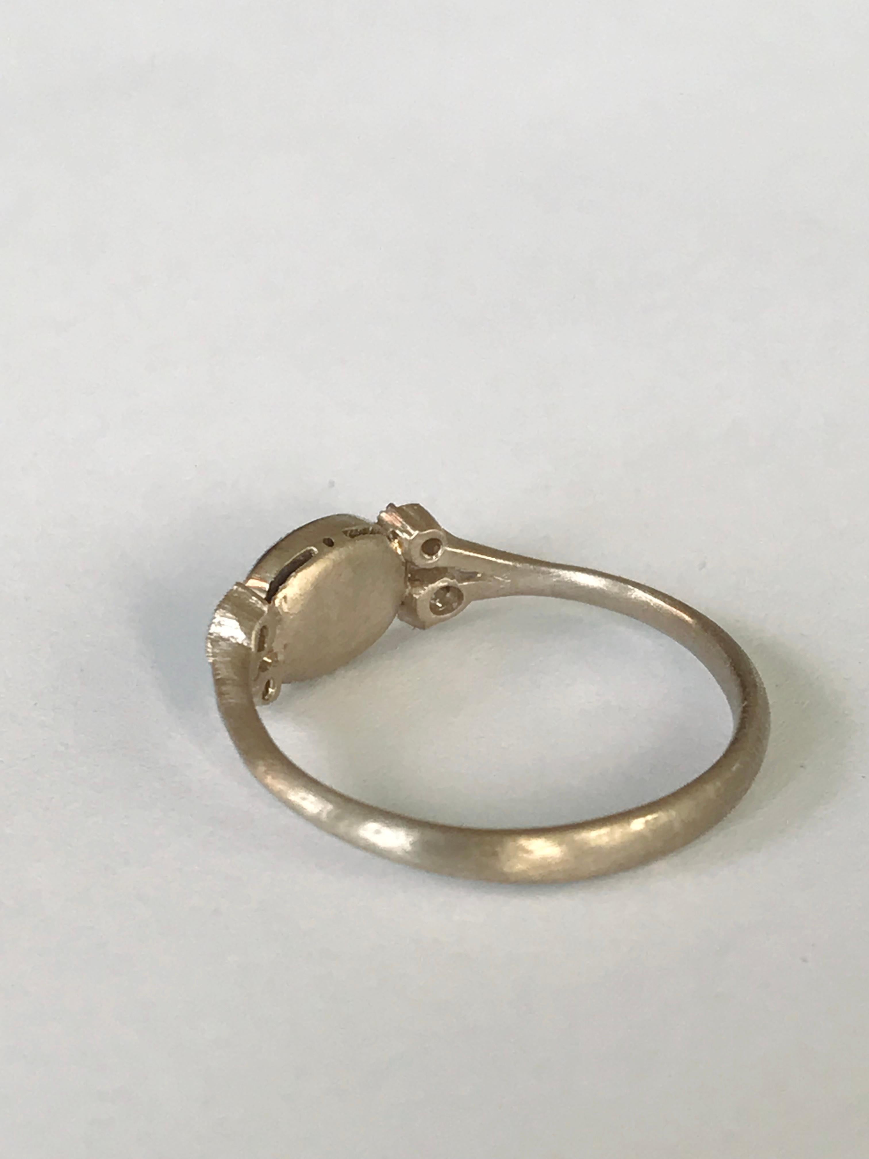 Dalben 0,57 Karat Diamantring aus Gold mit Rosenschliff in Ovalform 7