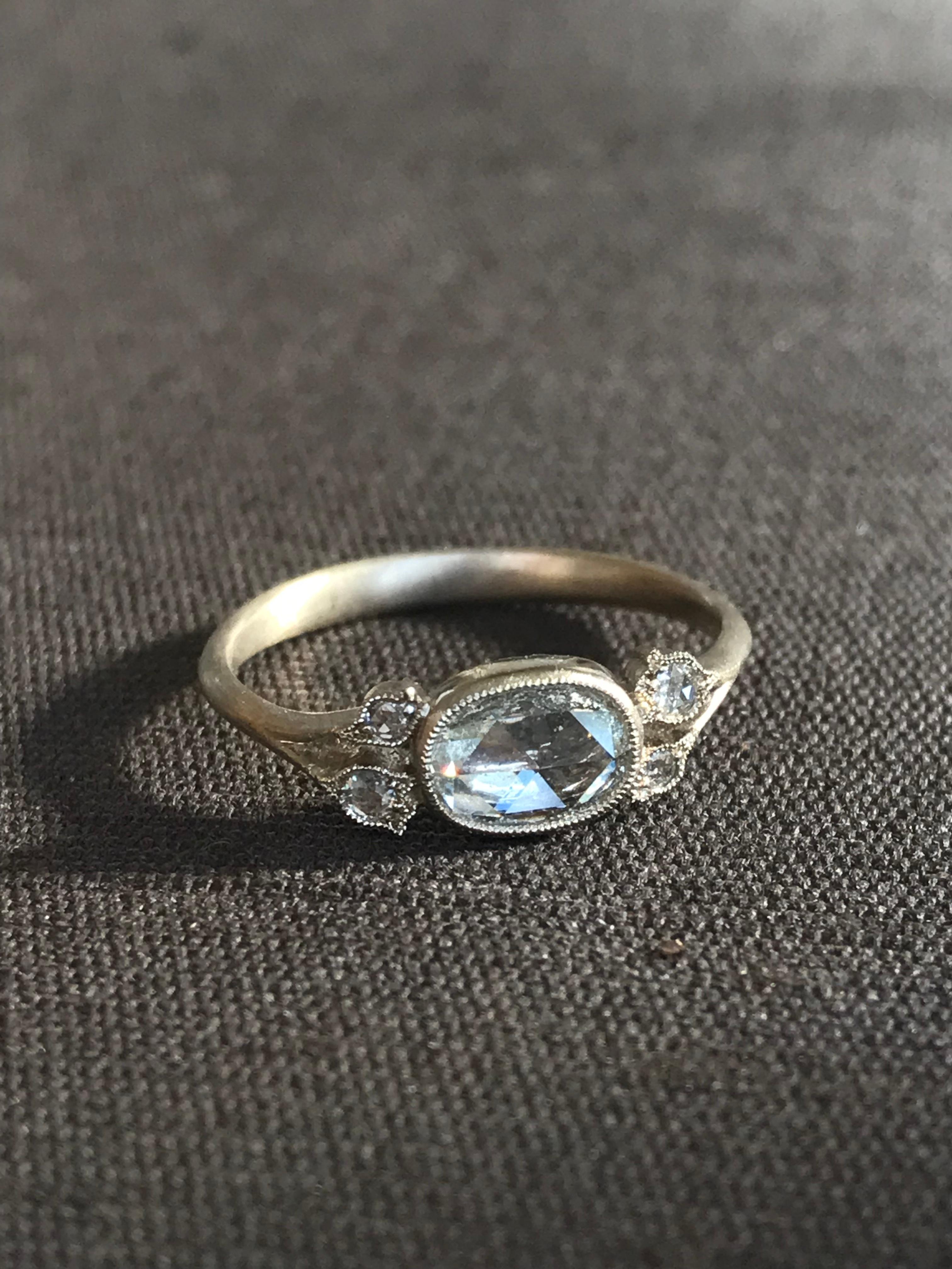 Dalben 0,57 Karat Diamantring aus Gold mit Rosenschliff in Ovalform 9
