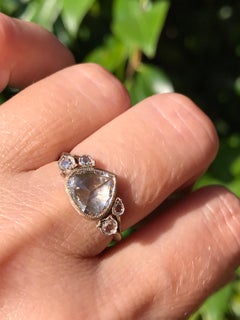 Dalben 1, 01 Carat Pear Shape Rose Cut Diamond Gold Ring