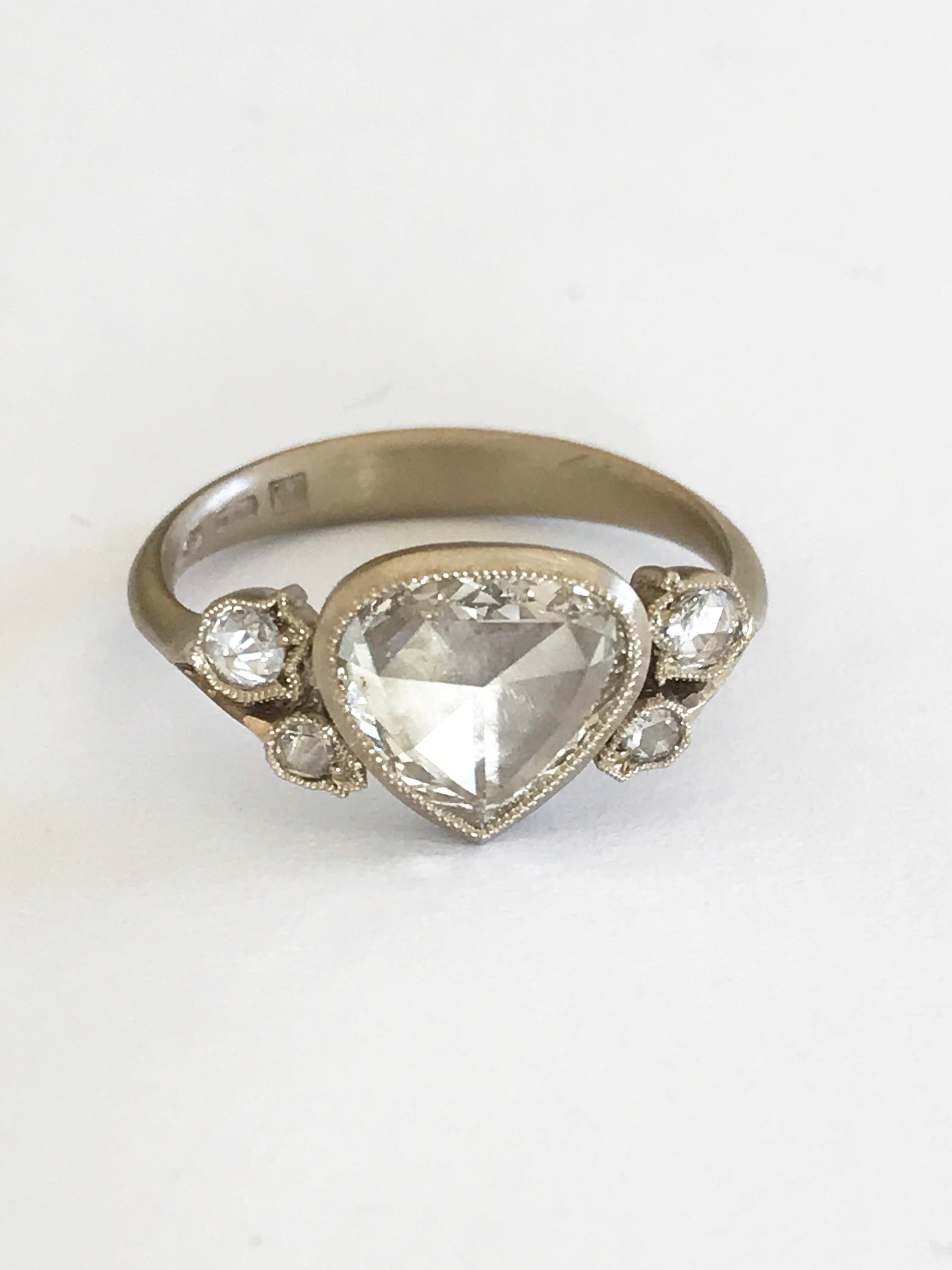 Dalben 1, 01 Carat Pear Shape Rose Cut Diamond Gold Ring For Sale 4