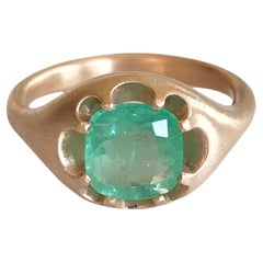 Dalben 1, 26 Ct Cushion Cut Emerald Rose Gold Ring