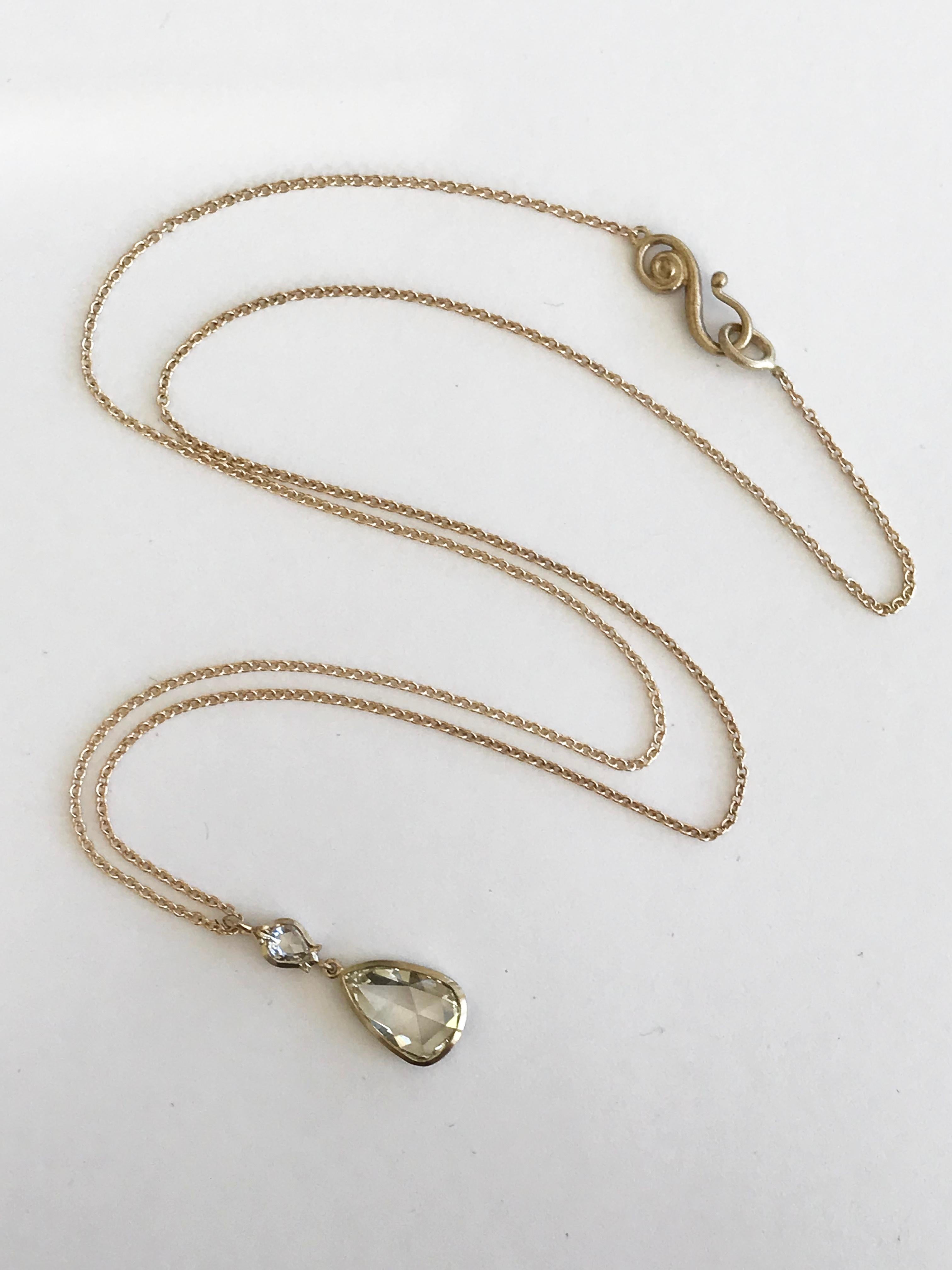 Dalben 1.2 Carat Pear Shape Diamond White Gold Necklace For Sale 6
