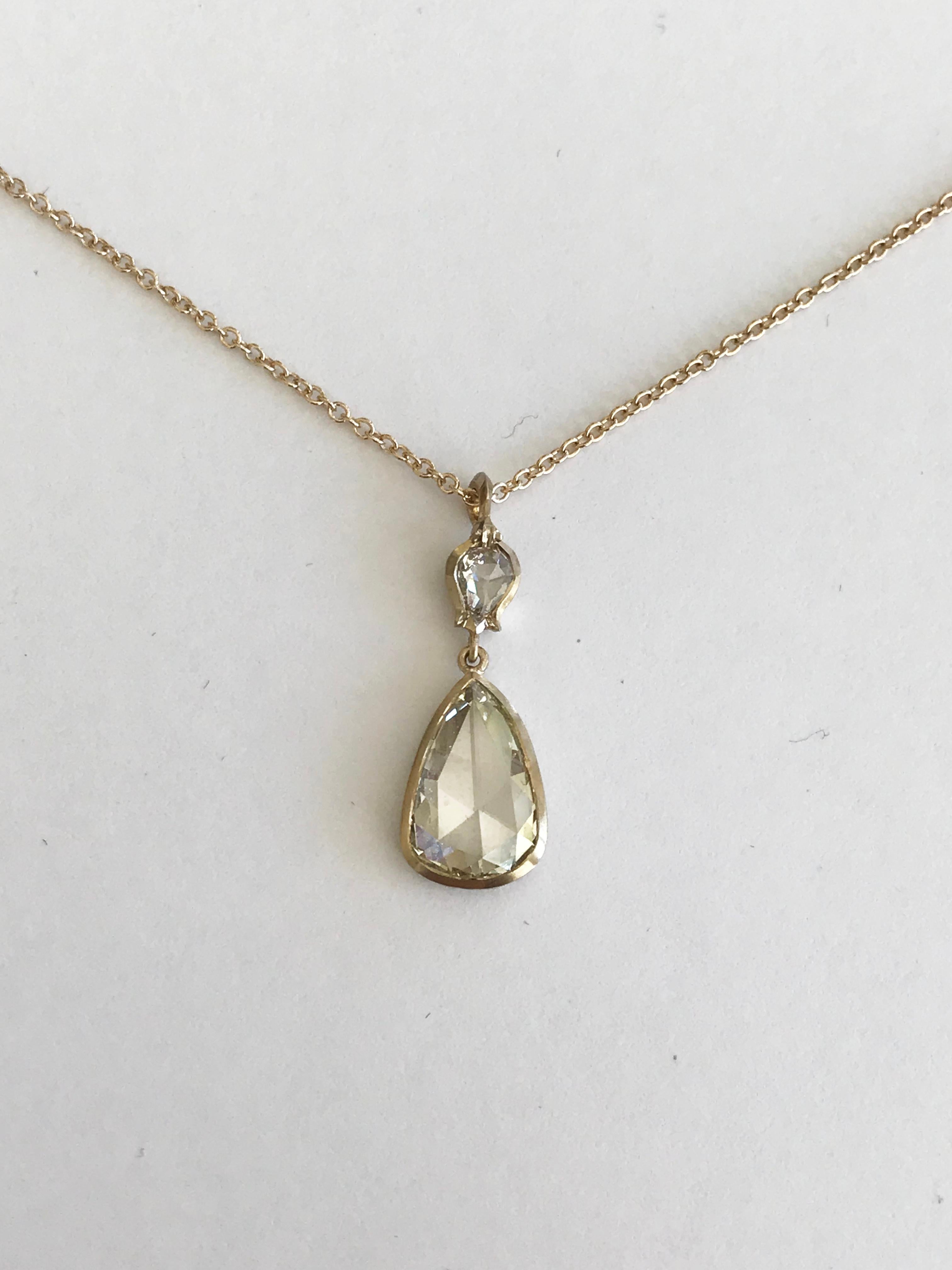 Dalben 1.2 Carat Pear Shape Diamond White Gold Necklace For Sale 7