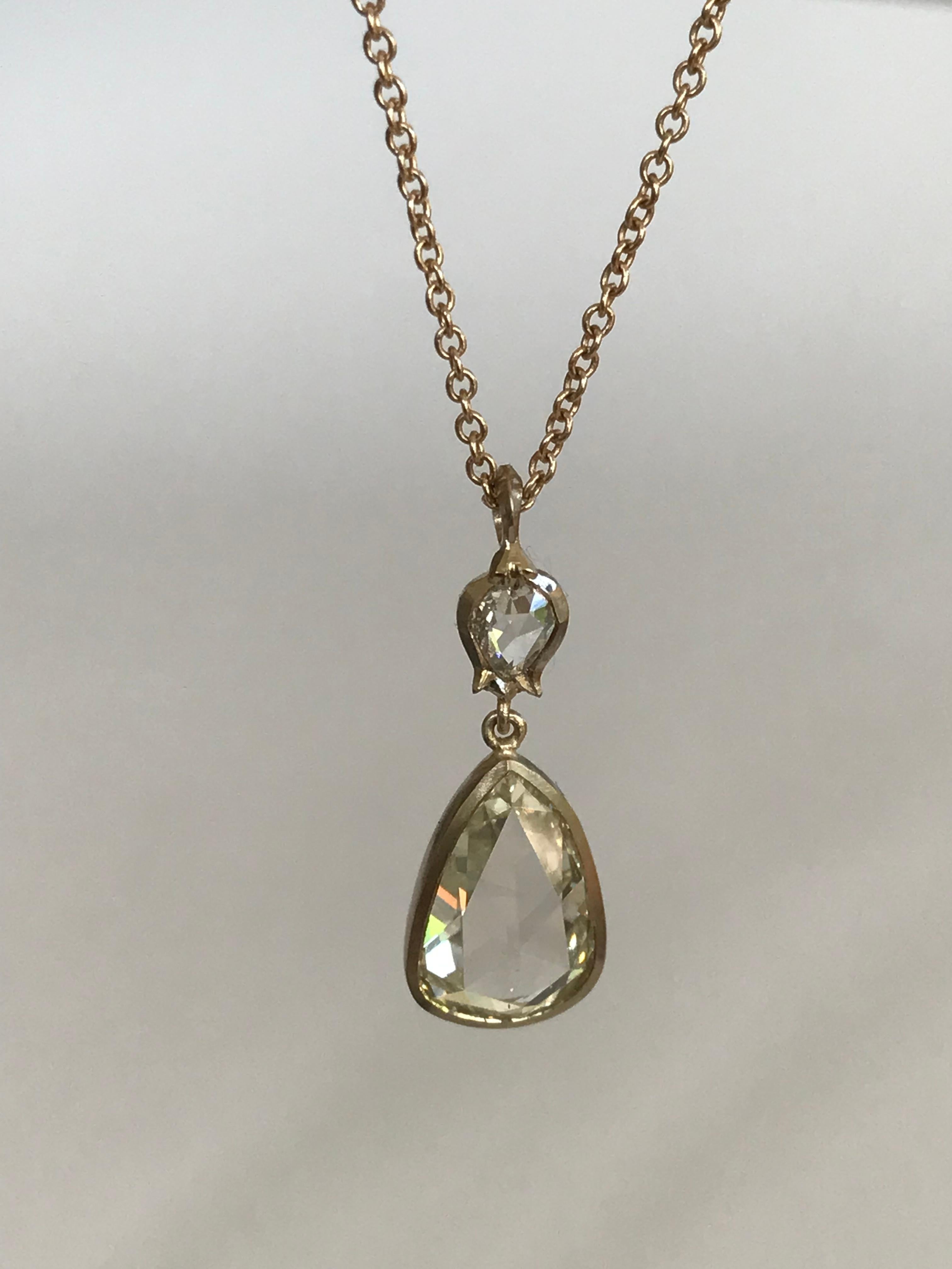 Dalben 1.2 Carat Pear Shape Diamond White Gold Necklace For Sale 9