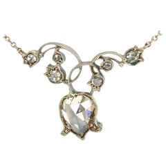 Dalben Collana in oro bianco con diamanti a forma di pera da 1,5 carati