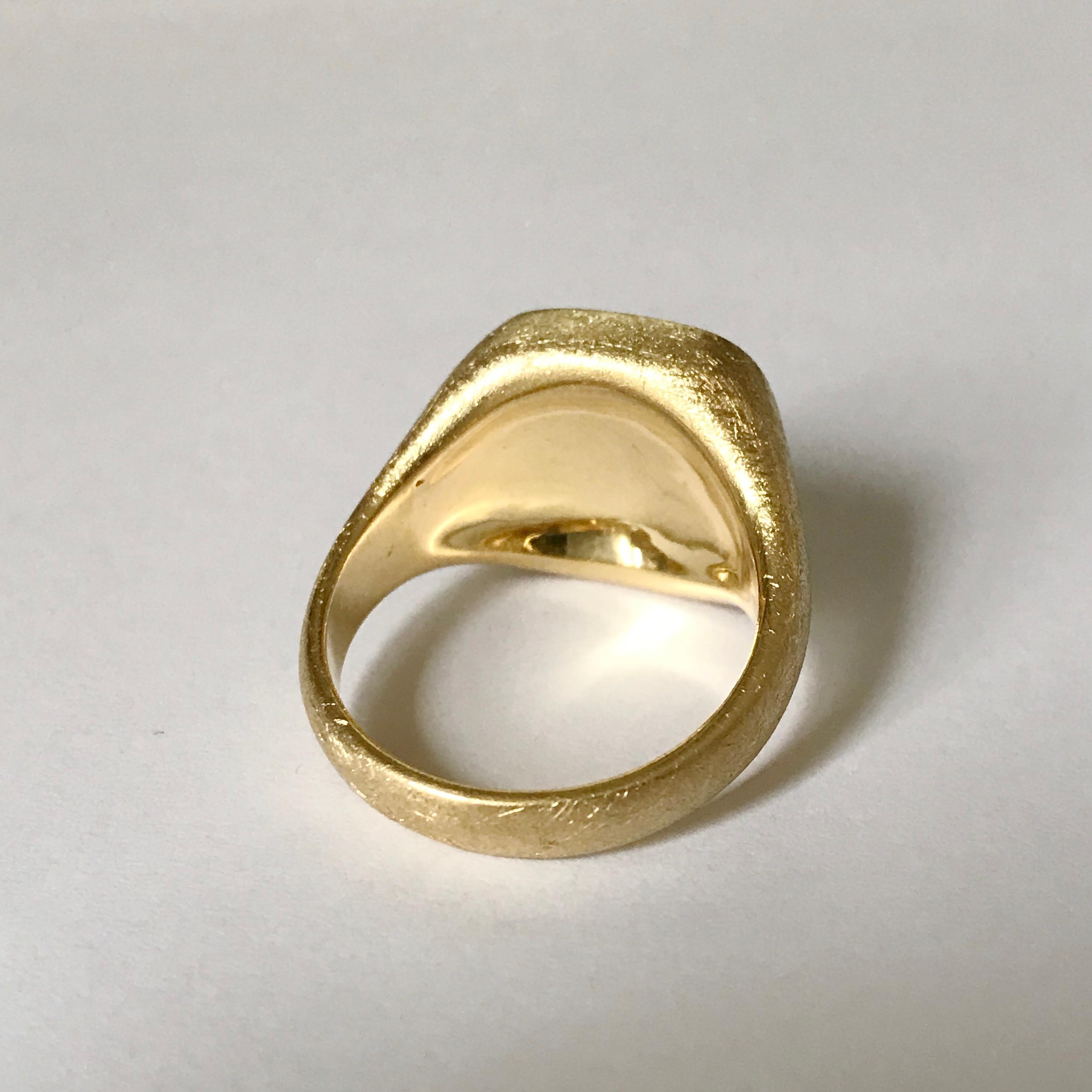 Dalben 18 Karat Yellow Gold Signet Ring For Sale 3