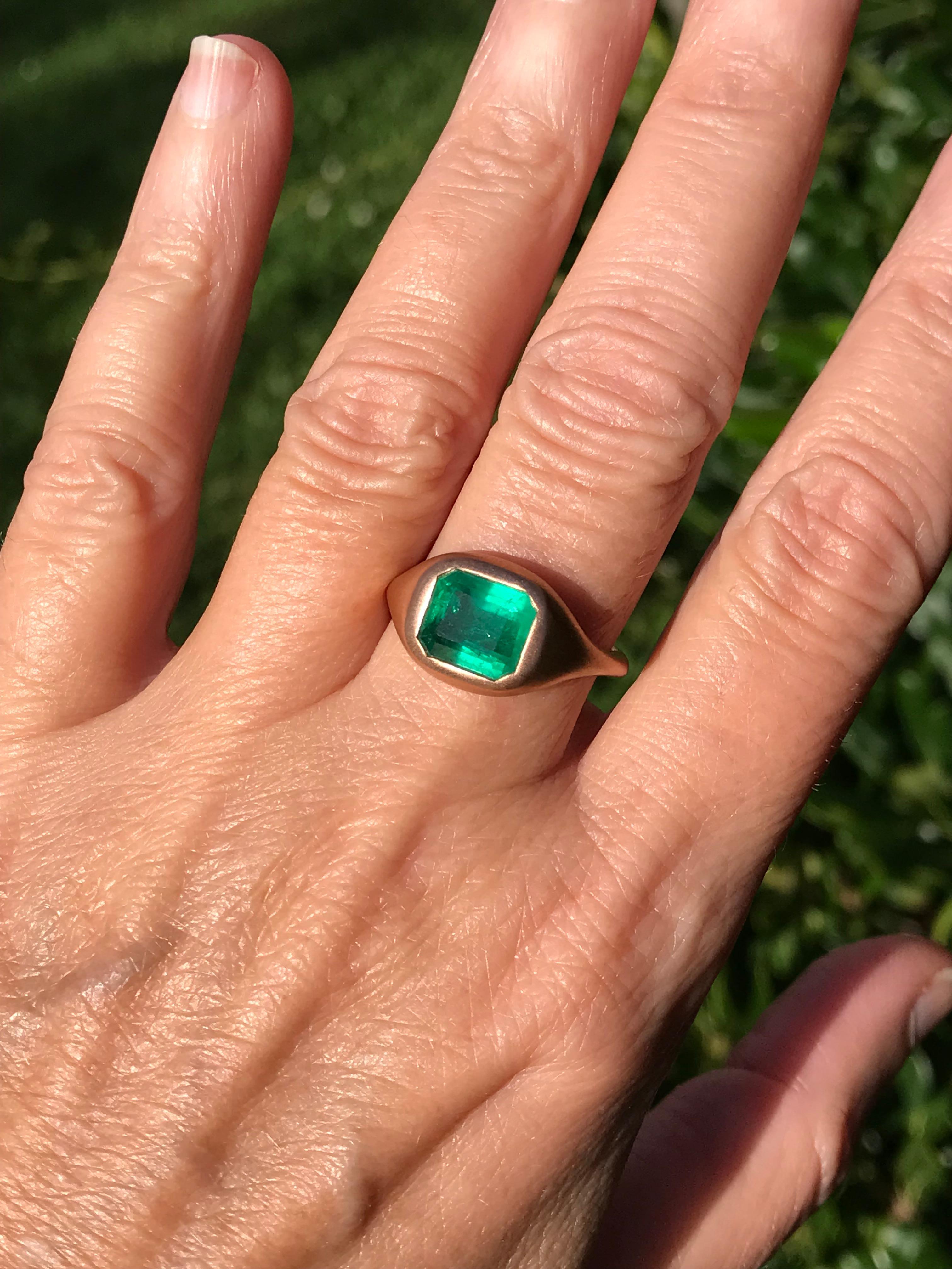 Women's Dalben 2, 8 Carat Emerald Rose Gold Ring