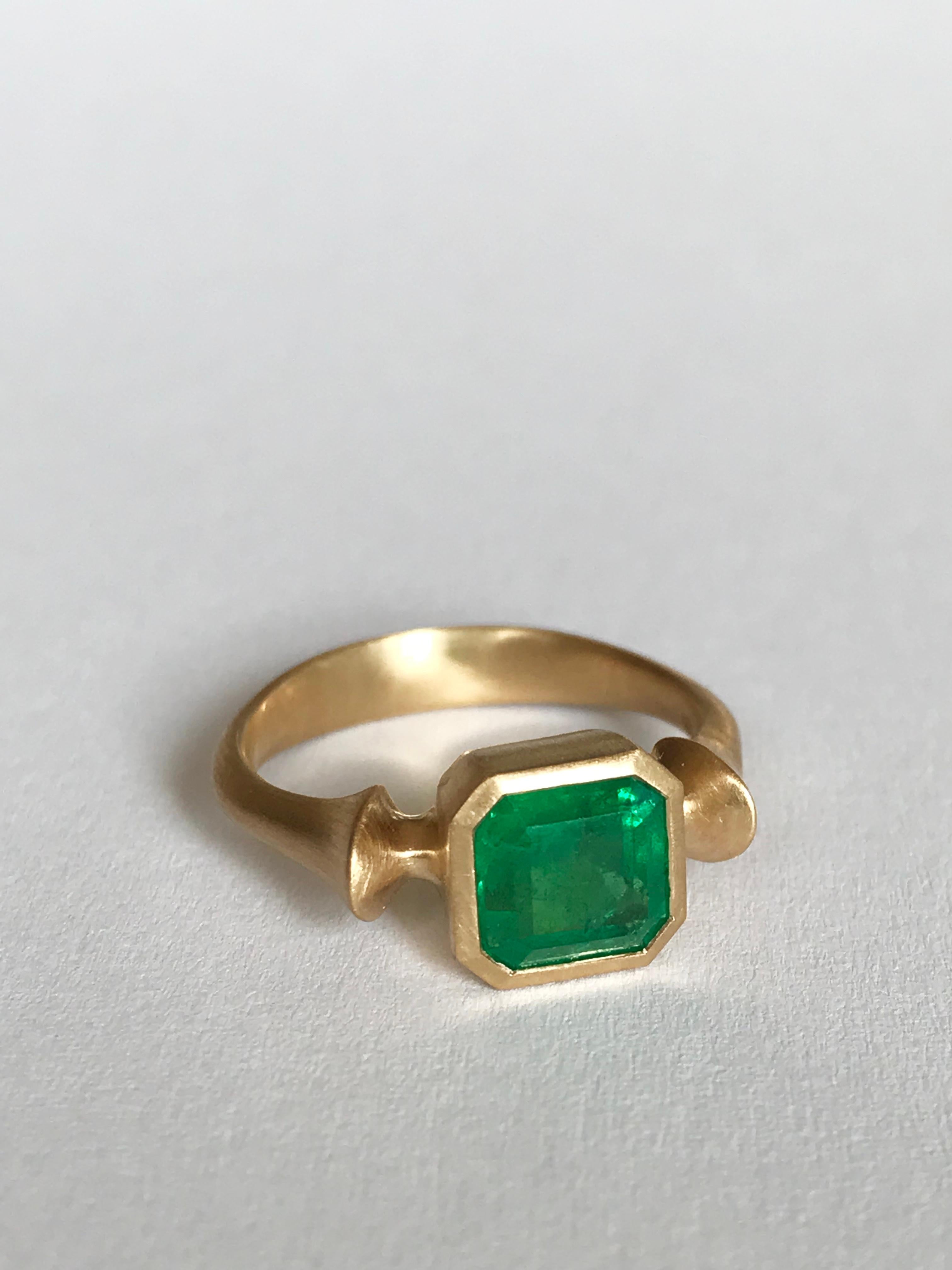 Dalben 2 Karat Smaragd-Gelbgold-Ring im Angebot 4