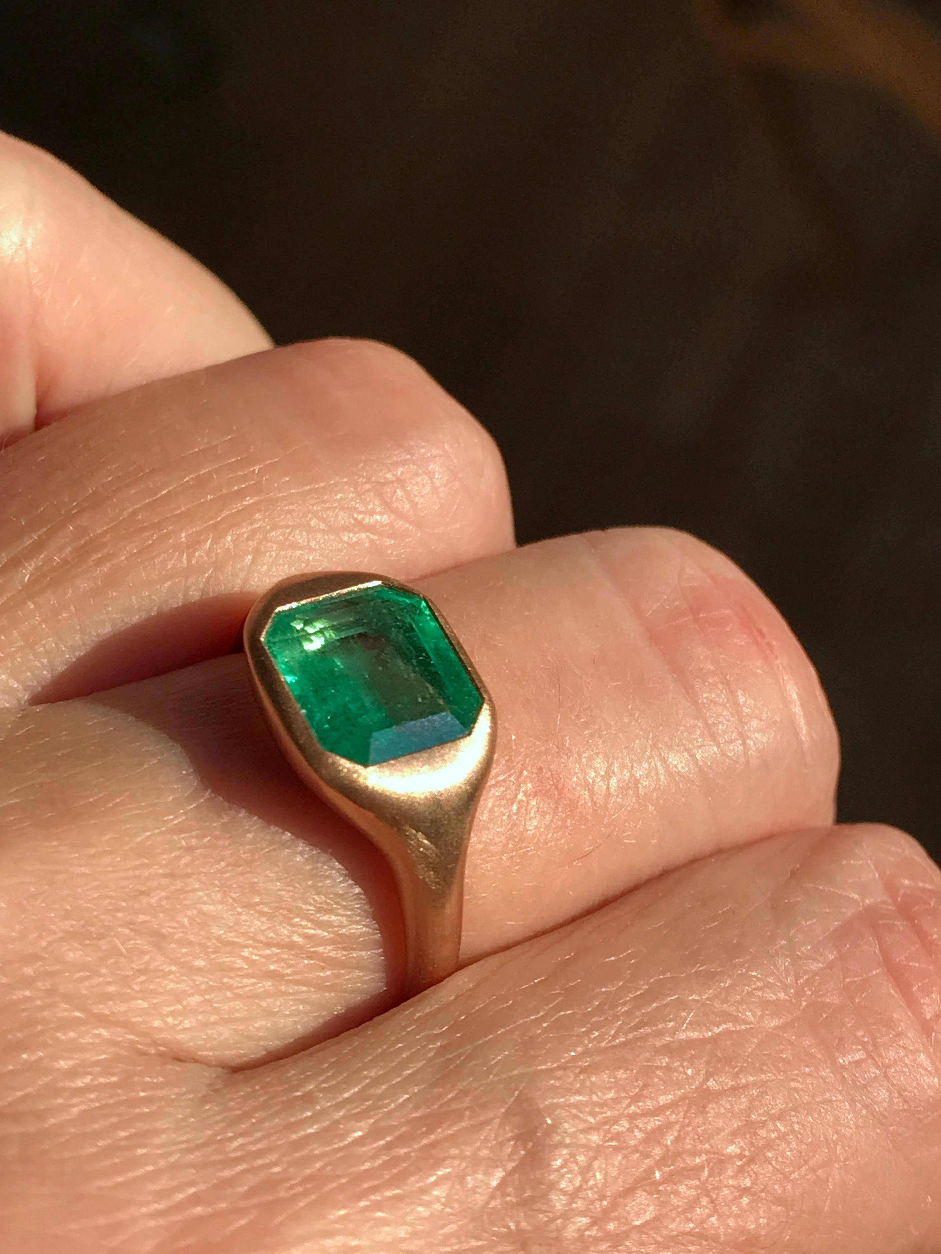 Emerald Cut Dalben 2, 33 Carat Emerald Rose Gold Ring