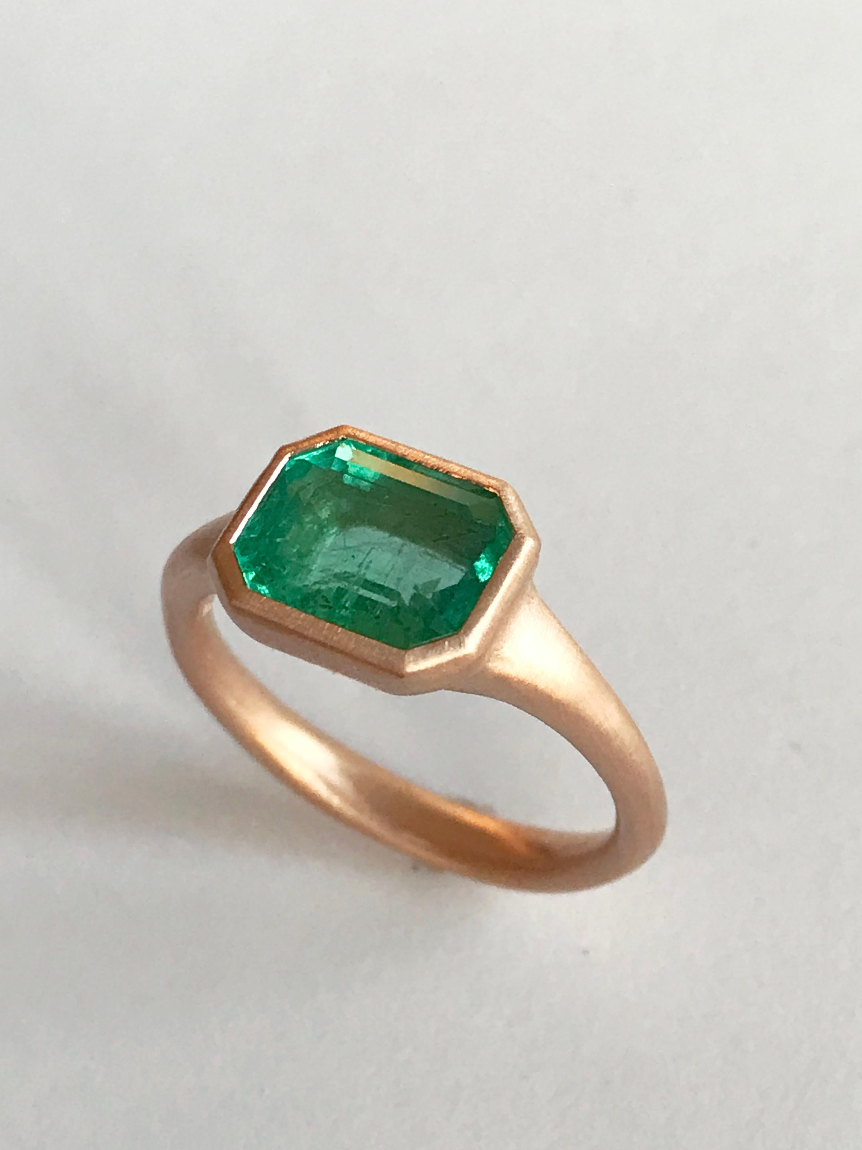 Women's Dalben 2, 38 Carat Emerald Rose Gold Ring