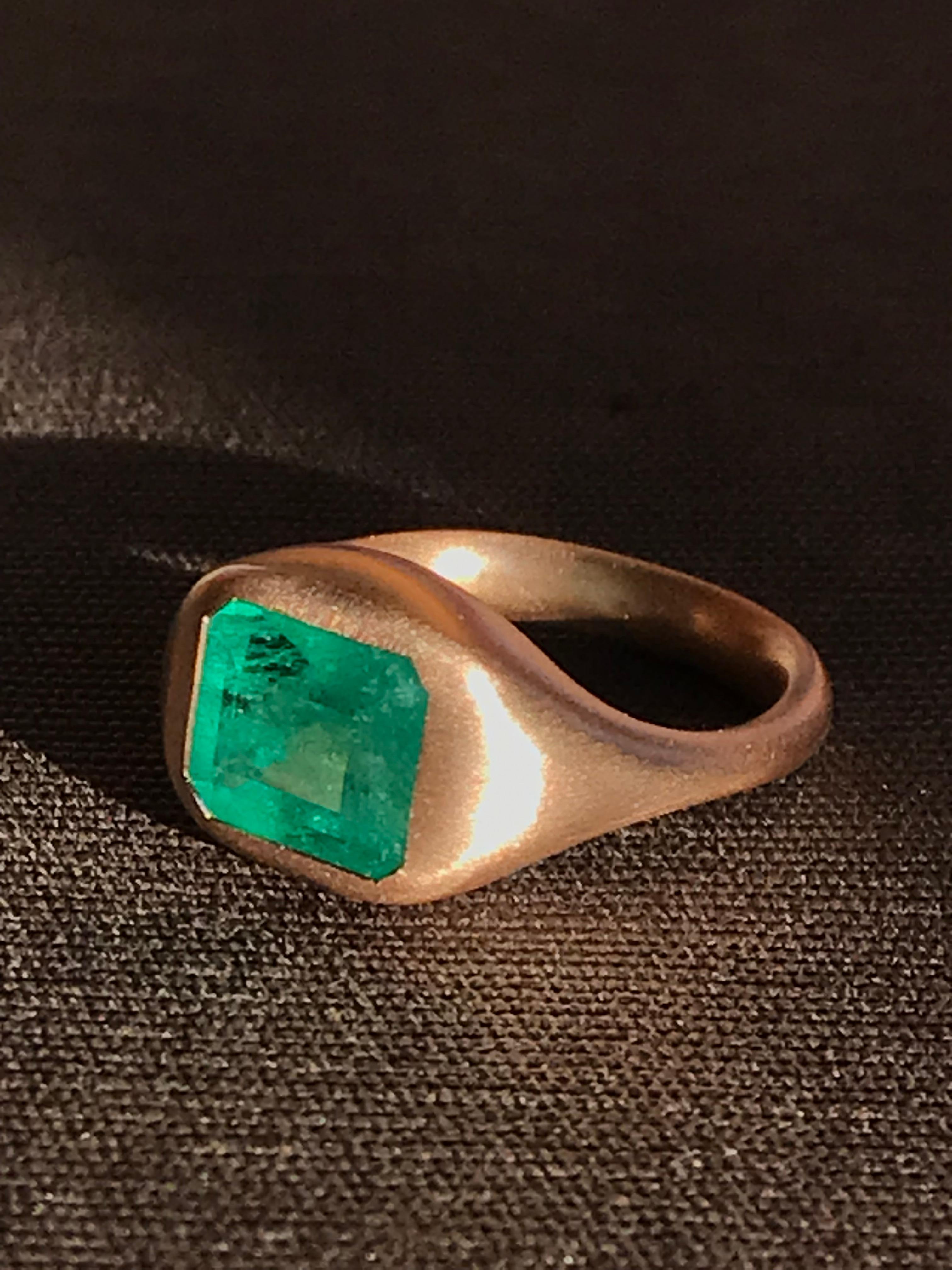 Dalben 2,46 Karat kolumbianischer Smaragd-Ring aus Roségold im Angebot 8