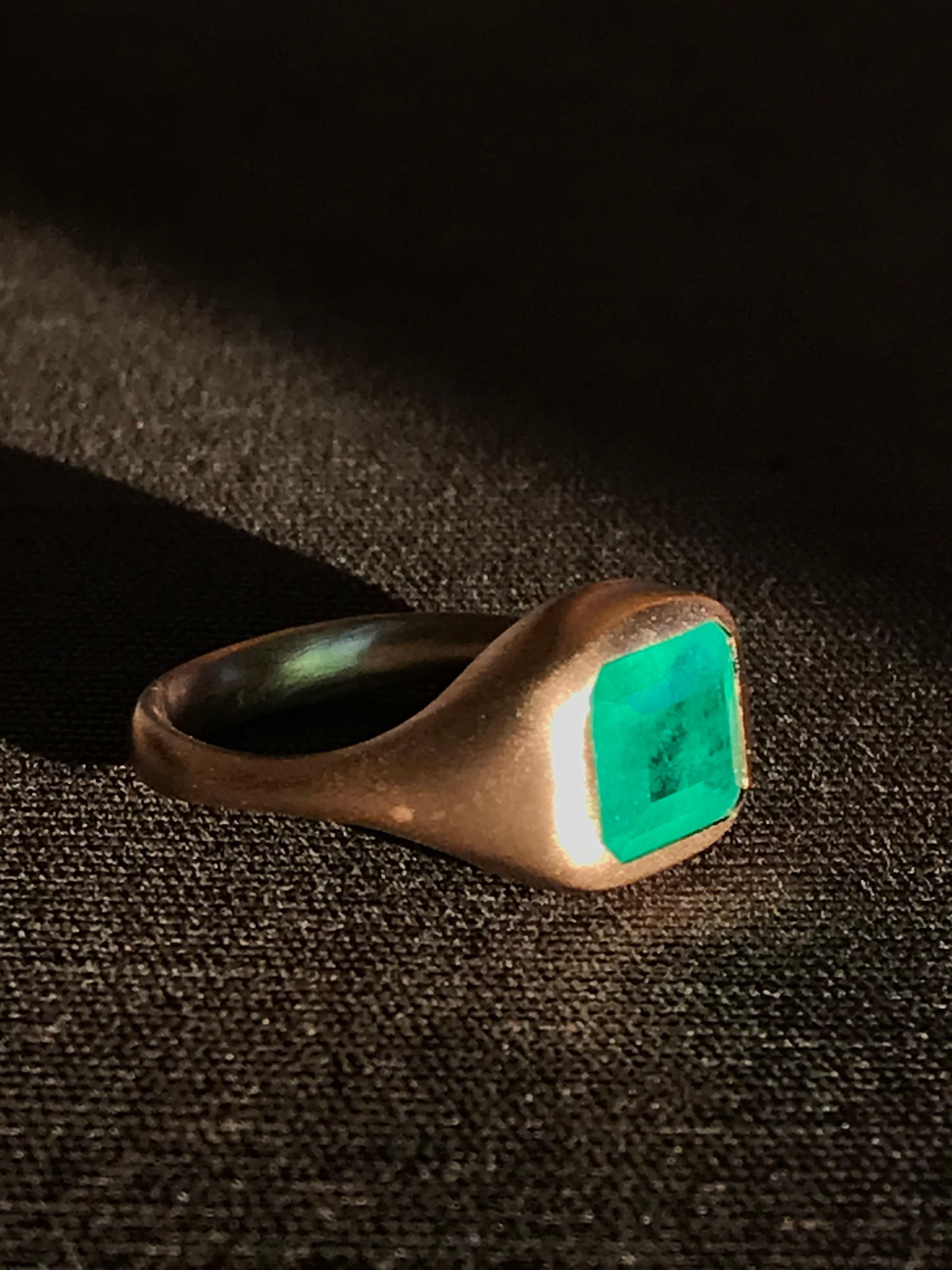 Dalben 2,46 Karat kolumbianischer Smaragd-Ring aus Roségold im Angebot 9