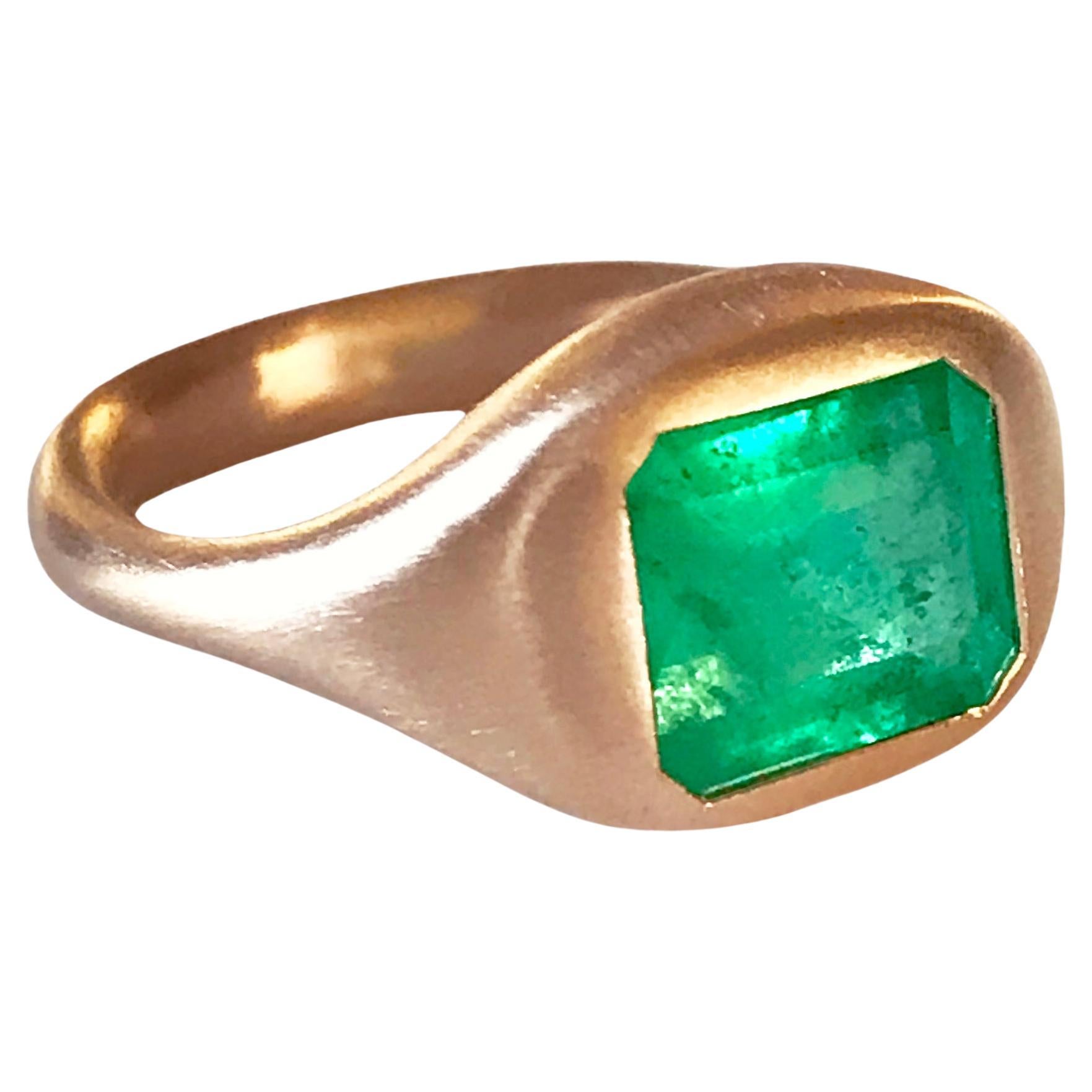 Dalben 2,46 Karat kolumbianischer Smaragd-Ring aus Roségold im Angebot