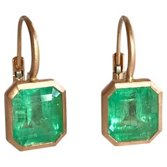 Dalben 4, 31 Carat Colombian Emerald Rose Gold Earrings
