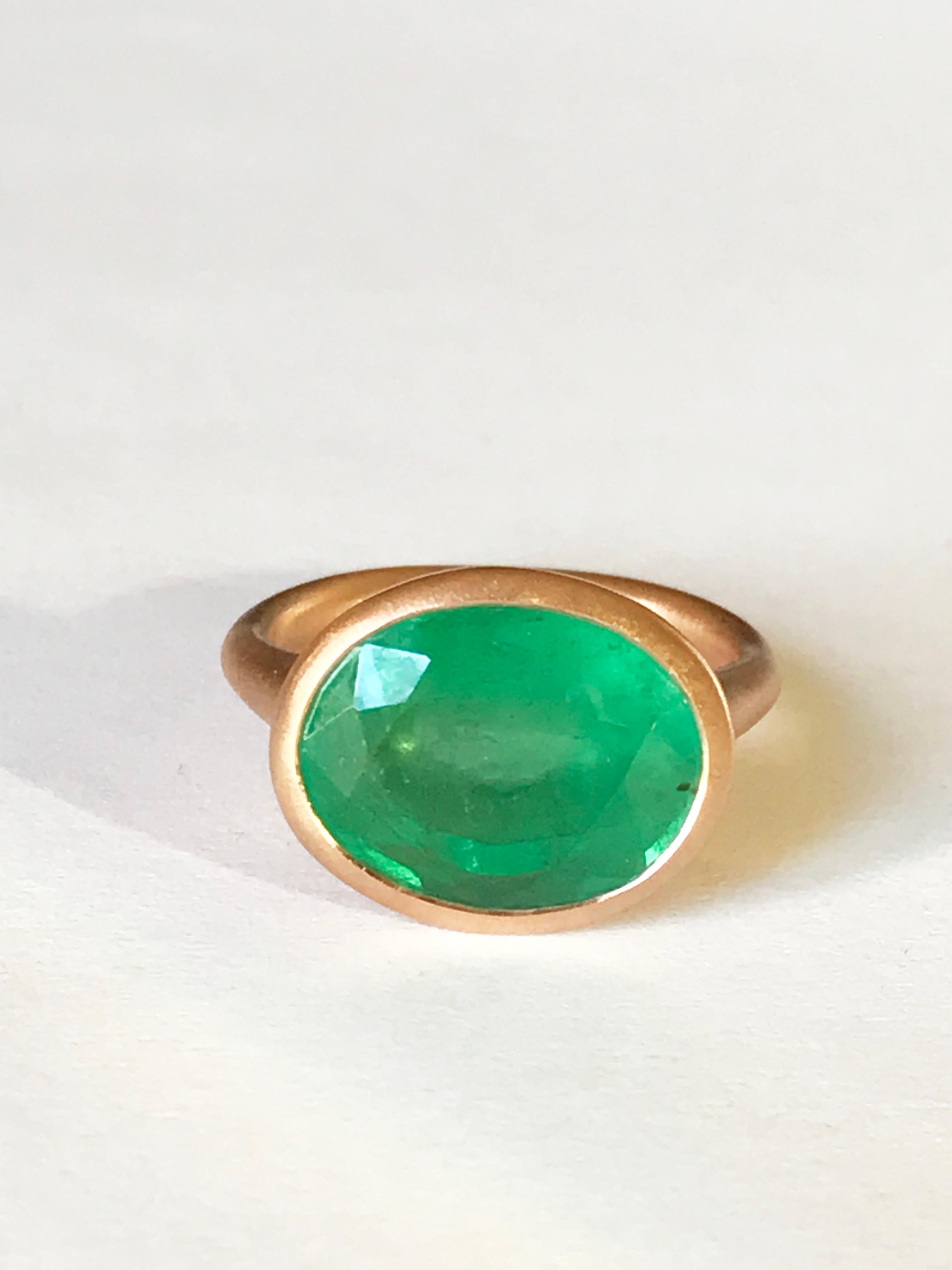 Contemporary Dalben 6.63 Carat Oval  Rose Gold Ring
